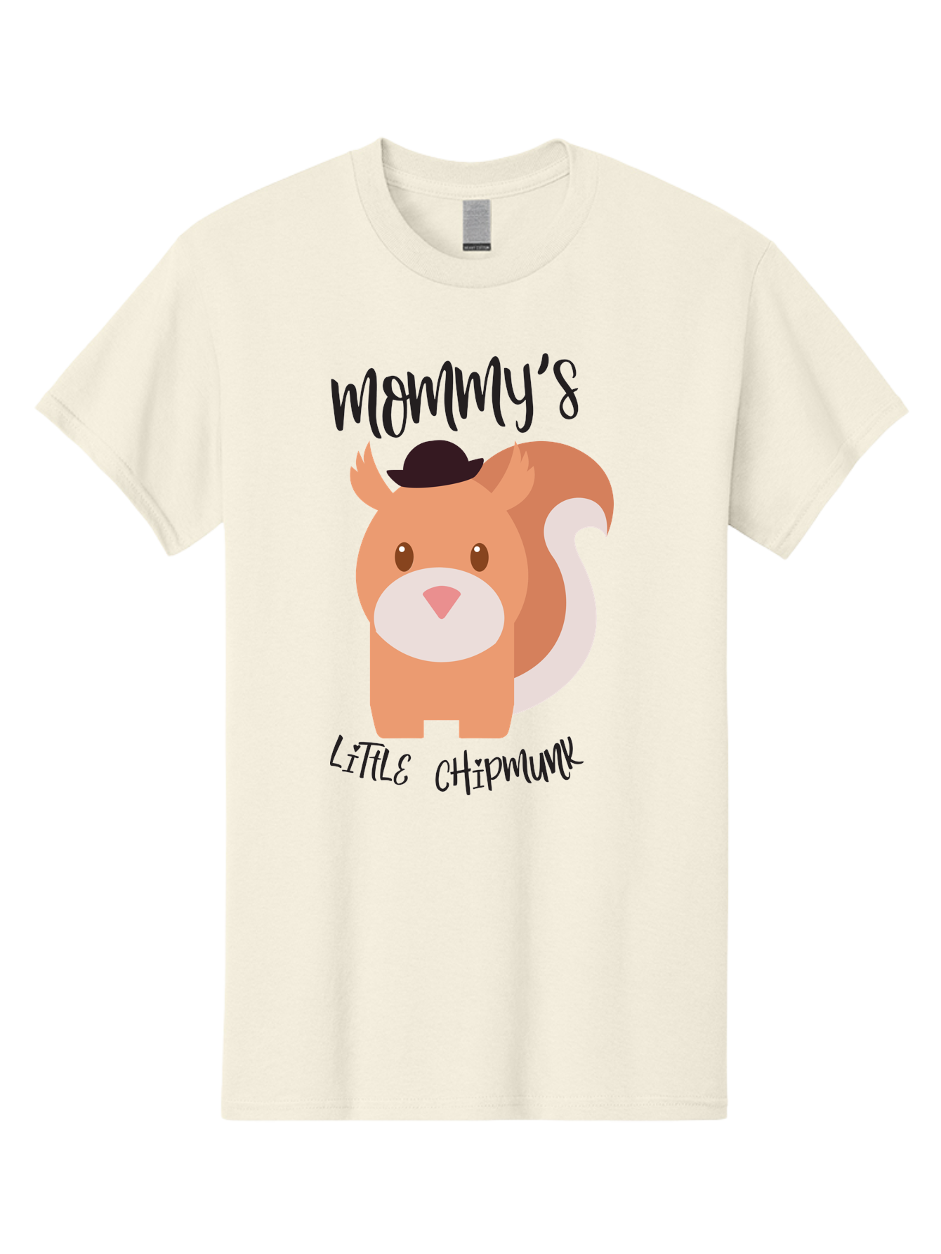 Mommy-S-Little-Chipmunk Men'S Graphic Tee, 100% Cotton, Comfortable Casual Summer Wear, Machine Washable, Chipmunk Cartoon, Animal Graphics, Cartoon Character Design, Nursery Art, Cute Squirrel Illustration, Children'S Graphic Design, Aad017