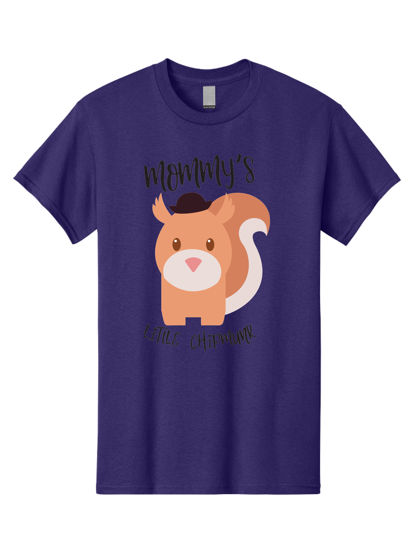 Mommy-S-Little-Chipmunk Men'S Graphic Tee, 100% Cotton, Comfortable Casual Summer Wear, Machine Washable, Chipmunk Cartoon, Animal Graphics, Cartoon Character Design, Nursery Art, Cute Squirrel Illustration, Children'S Graphic Design, Aad017