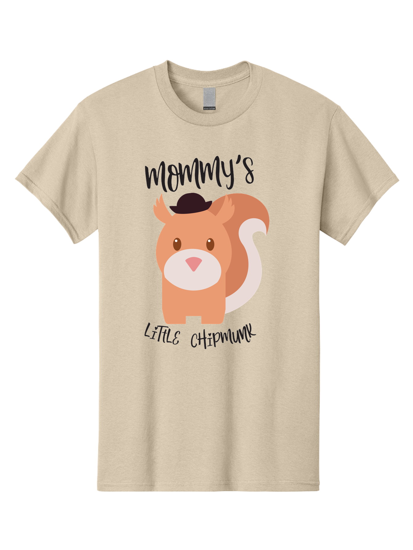 Mommy-S-Little-Chipmunk Men'S Graphic Tee, 100% Cotton, Comfortable Casual Summer Wear, Machine Washable, Chipmunk Cartoon, Animal Graphics, Cartoon Character Design, Nursery Art, Cute Squirrel Illustration, Children'S Graphic Design, Aad017