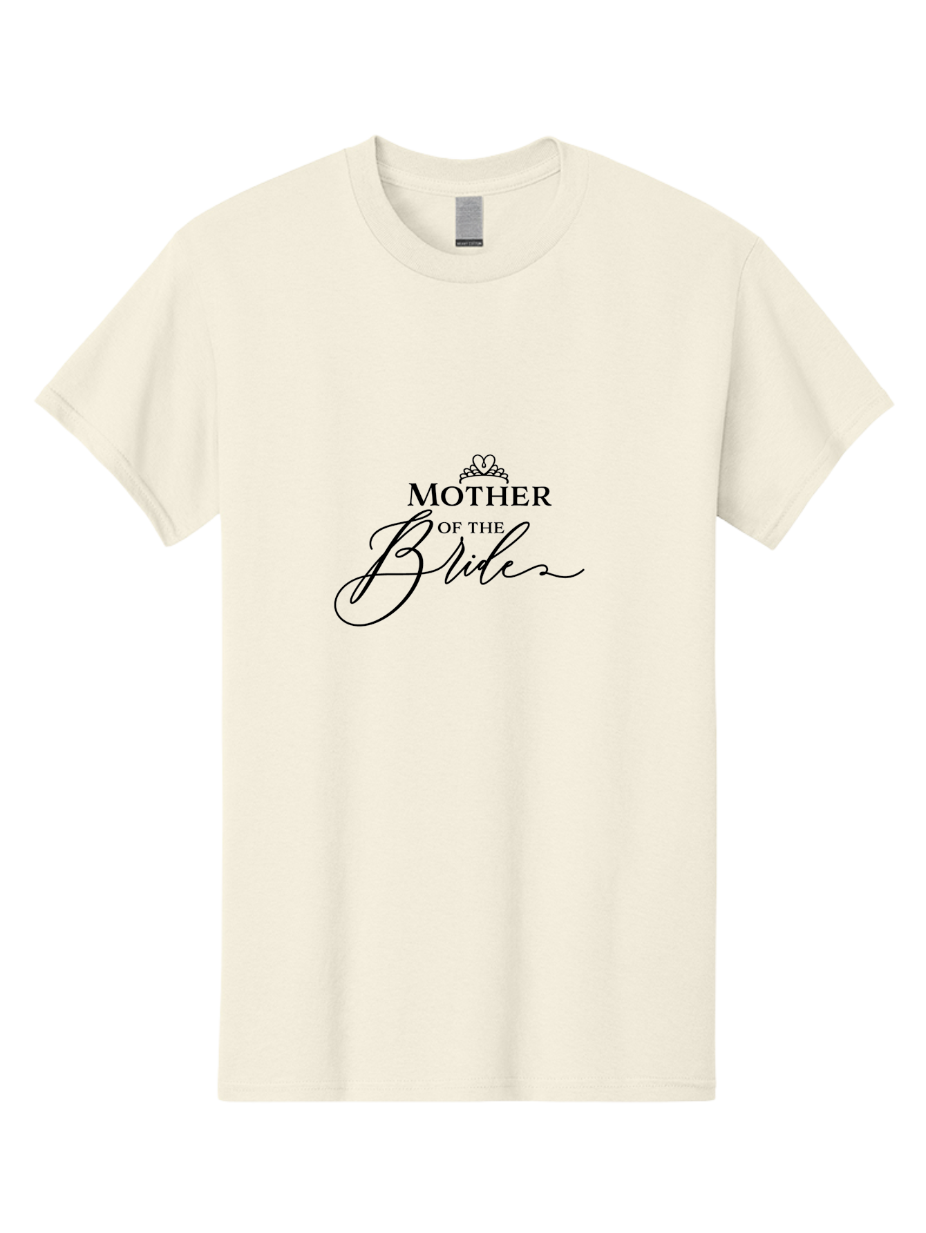 Mother-Of-The-Bride Men'S Graphic Tee, 100% Cotton, Comfortable Casual Summer Wear, Machine Washable, Mother Of The Bride, Wedding Signage, Wedding Decor, Elegant Typography, Calligraphy, Tiara, Heart Motif, Special Occasion, Celebration Aad023