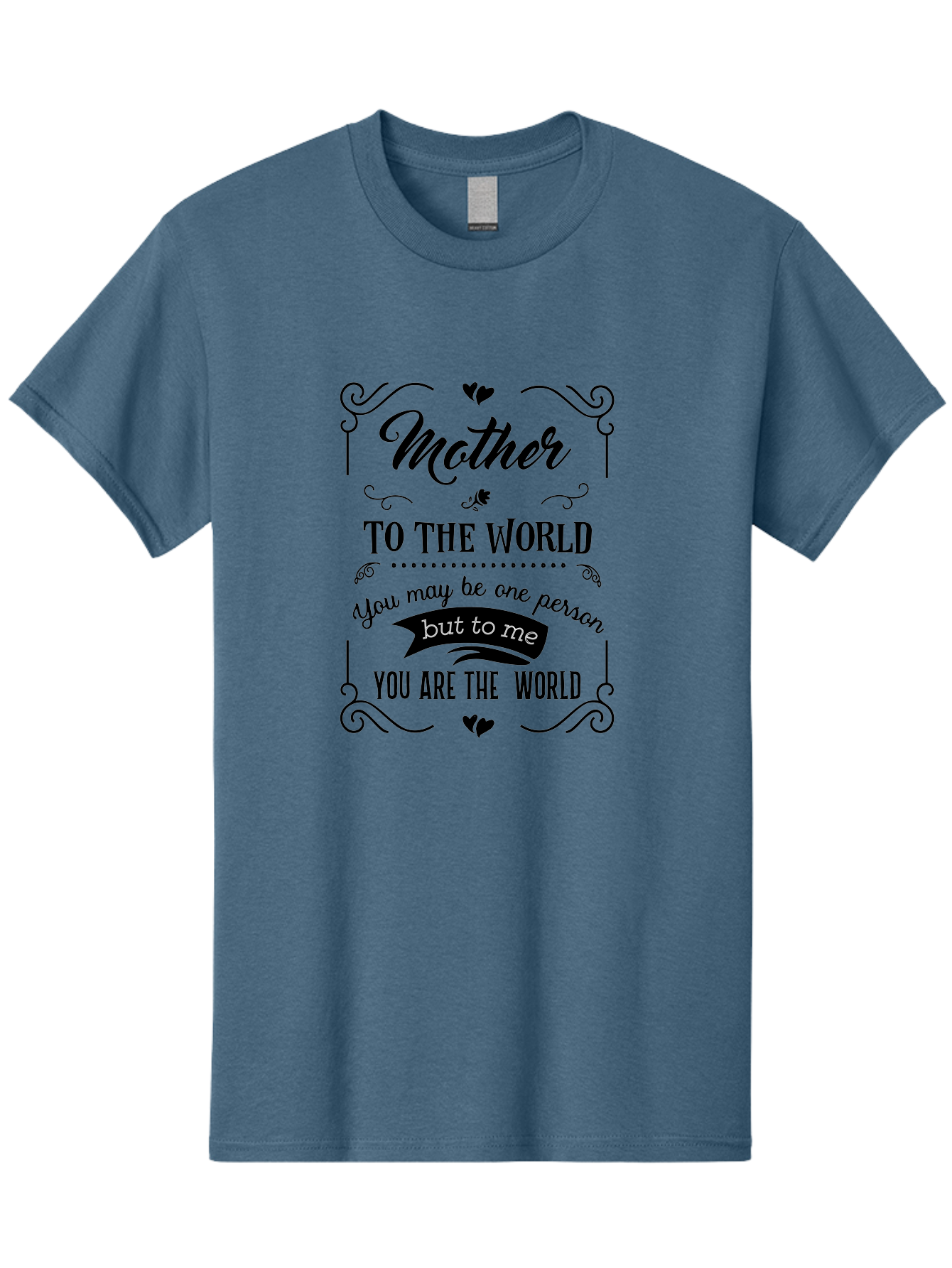 Mother-To-The-World Men'S Graphic Tee, 100% Cotton, Comfortable Casual Summer Wear, Machine Washable, Mother'S Day Quote, Love Message, Mother'S Love, Heartwarming Quote, Emotional Message, Love Letter, Heartfelt Words Aad025