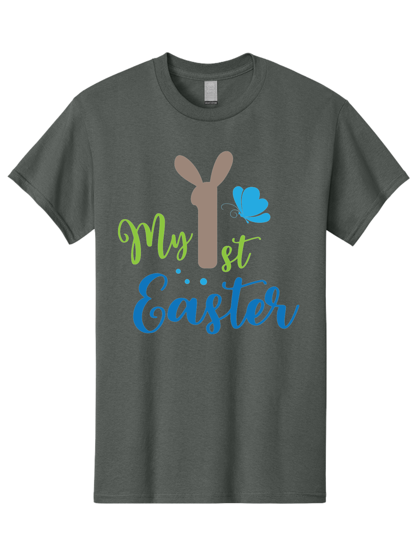 My-1St-Easter Men'S Graphic Tee, 100% Cotton, Comfortable Casual Summer Wear, Machine Washable, Easter Bunny Design, Baby'S First Easter, Easter Celebration, Spring Theme, Childrens Artwork, Cute Graphics, Festive Decorations, Easter Eggs, Aad034