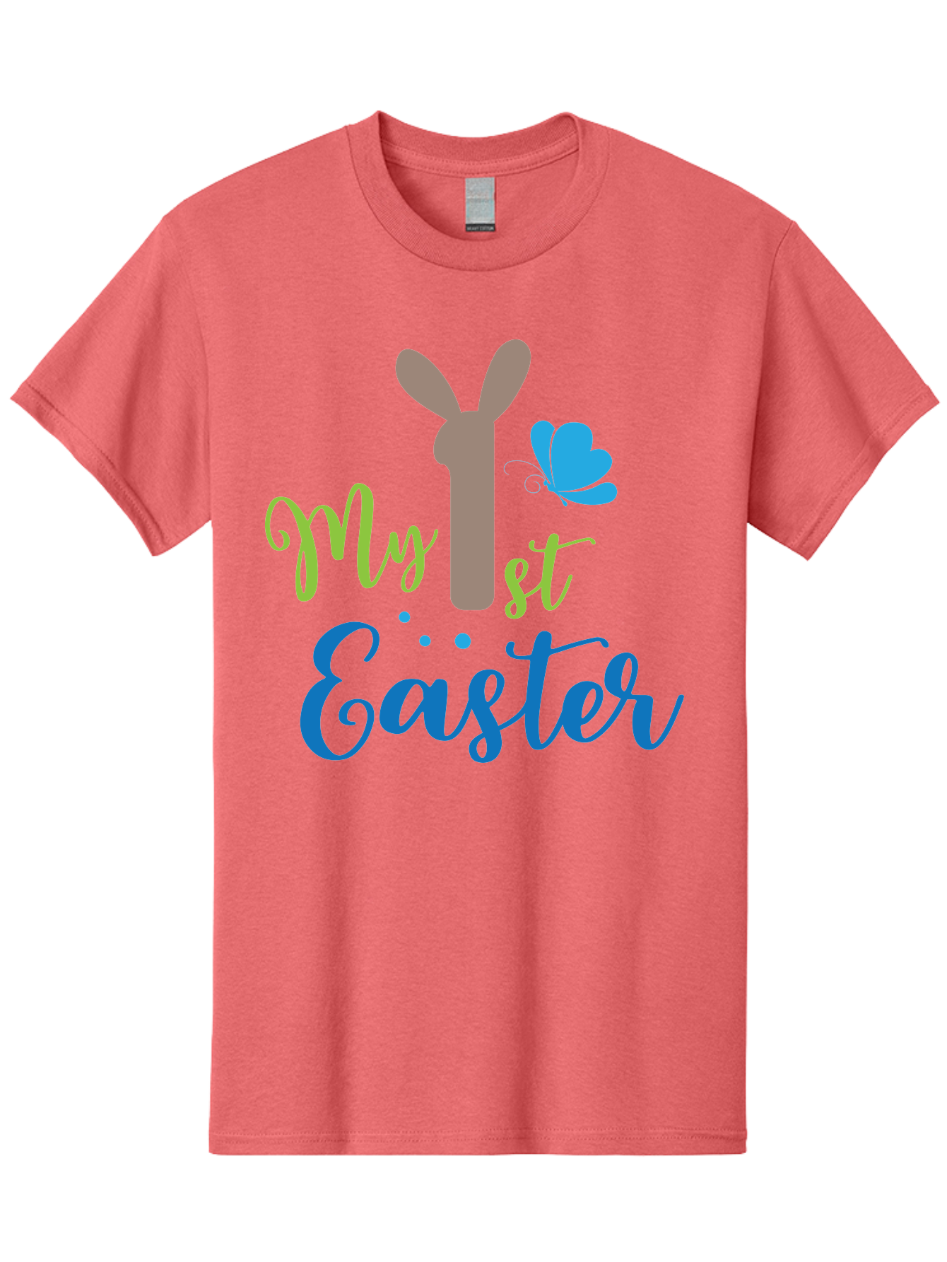 My-1St-Easter Men'S Graphic Tee, 100% Cotton, Comfortable Casual Summer Wear, Machine Washable, Easter Bunny Design, Baby'S First Easter, Easter Celebration, Spring Theme, Childrens Artwork, Cute Graphics, Festive Decorations, Easter Eggs, Aad034