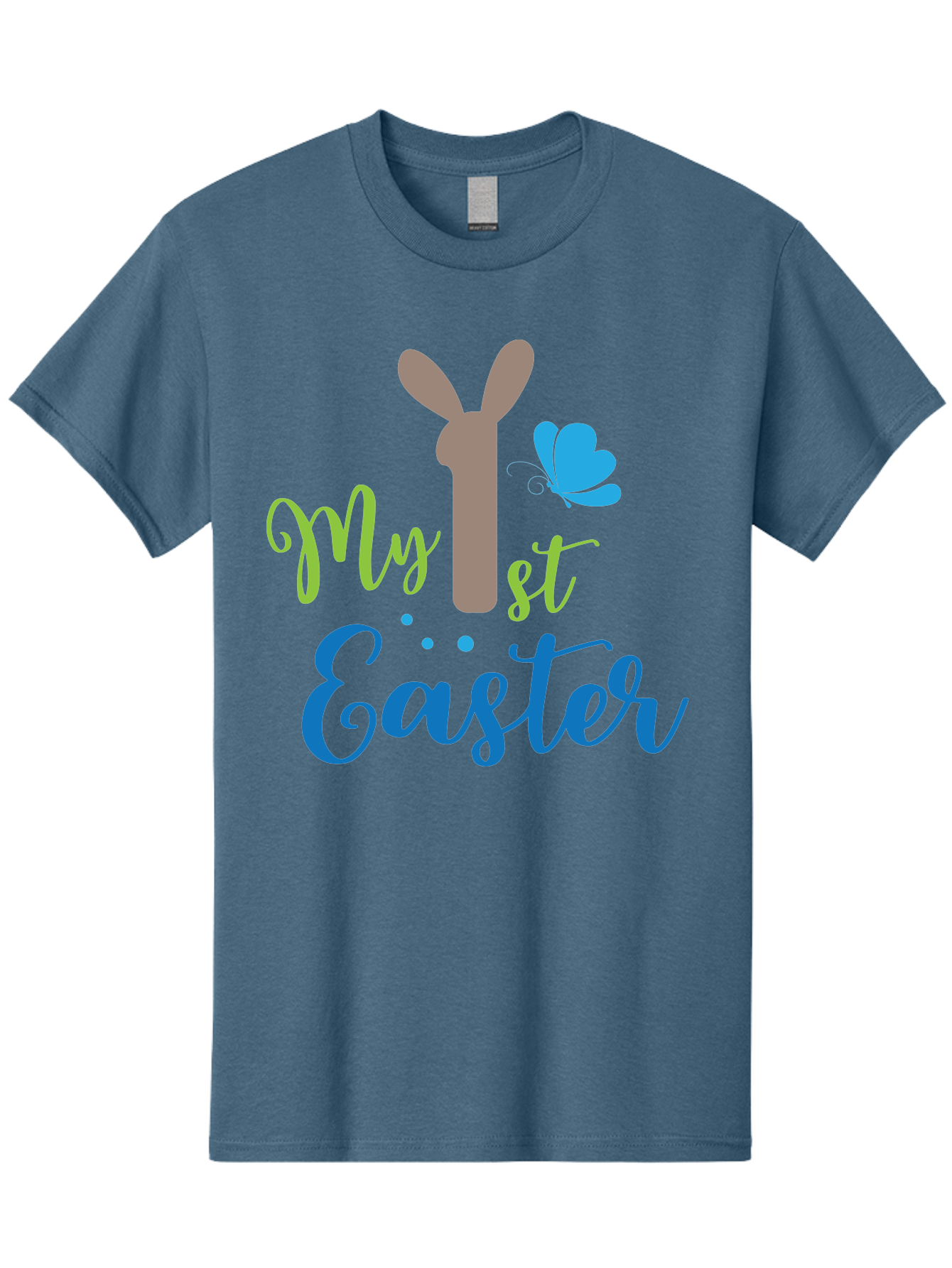 My-1St-Easter Men'S Graphic Tee, 100% Cotton, Comfortable Casual Summer Wear, Machine Washable, Easter Bunny Design, Baby'S First Easter, Easter Celebration, Spring Theme, Childrens Artwork, Cute Graphics, Festive Decorations, Easter Eggs, Aad034