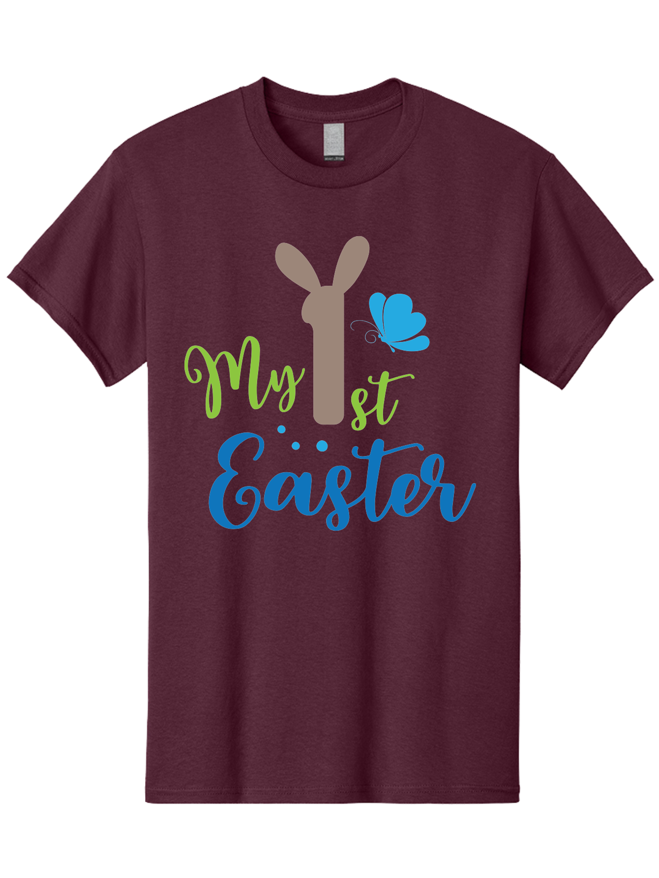 My-1St-Easter Men'S Graphic Tee, 100% Cotton, Comfortable Casual Summer Wear, Machine Washable, Easter Bunny Design, Baby'S First Easter, Easter Celebration, Spring Theme, Childrens Artwork, Cute Graphics, Festive Decorations, Easter Eggs, Aad034