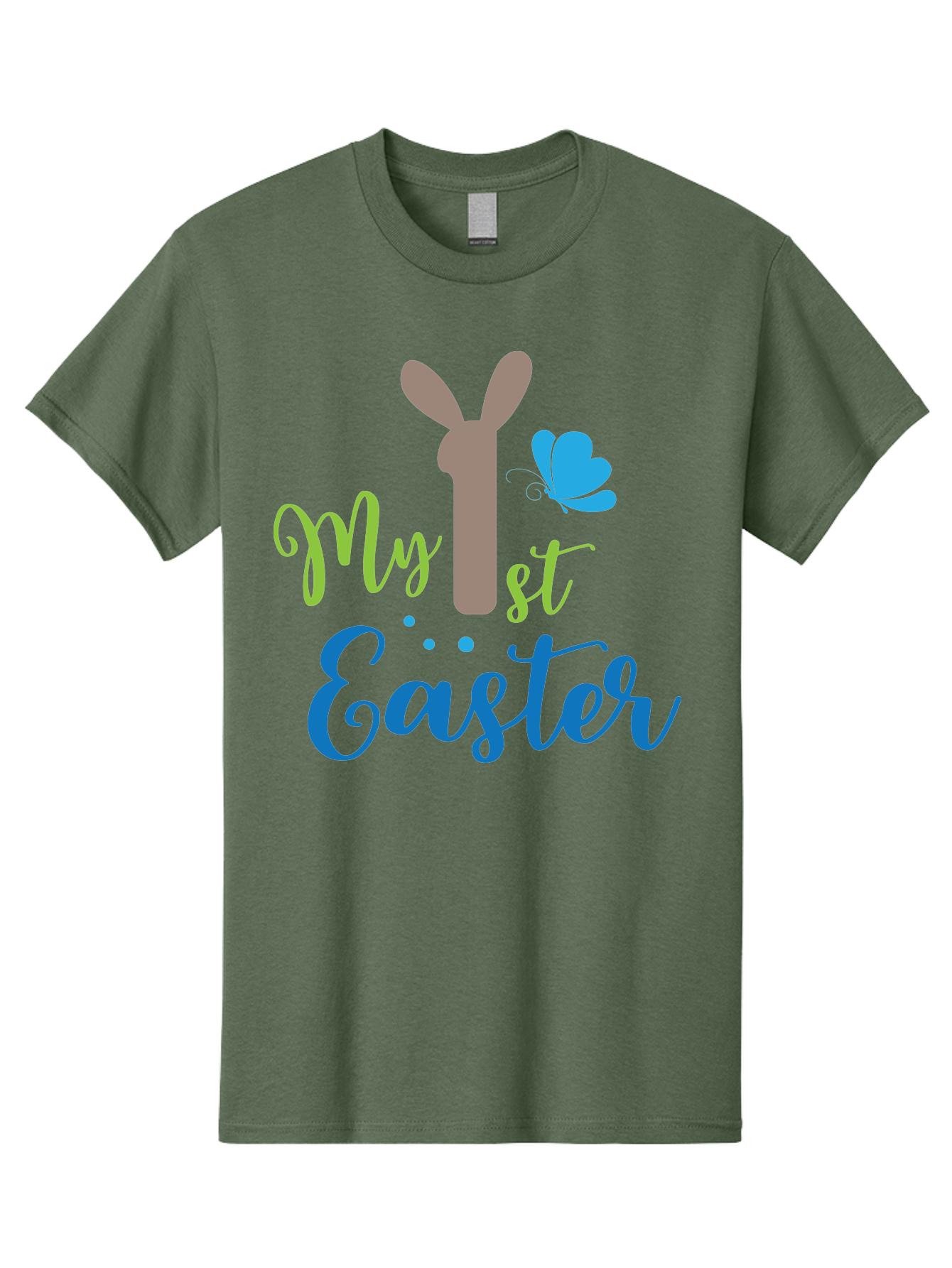 My-1St-Easter Men'S Graphic Tee, 100% Cotton, Comfortable Casual Summer Wear, Machine Washable, Easter Bunny Design, Baby'S First Easter, Easter Celebration, Spring Theme, Childrens Artwork, Cute Graphics, Festive Decorations, Easter Eggs, Aad034
