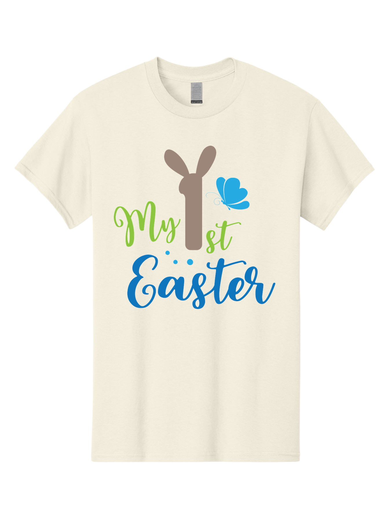 My-1St-Easter Men'S Graphic Tee, 100% Cotton, Comfortable Casual Summer Wear, Machine Washable, Easter Bunny Design, Baby'S First Easter, Easter Celebration, Spring Theme, Childrens Artwork, Cute Graphics, Festive Decorations, Easter Eggs, Aad034