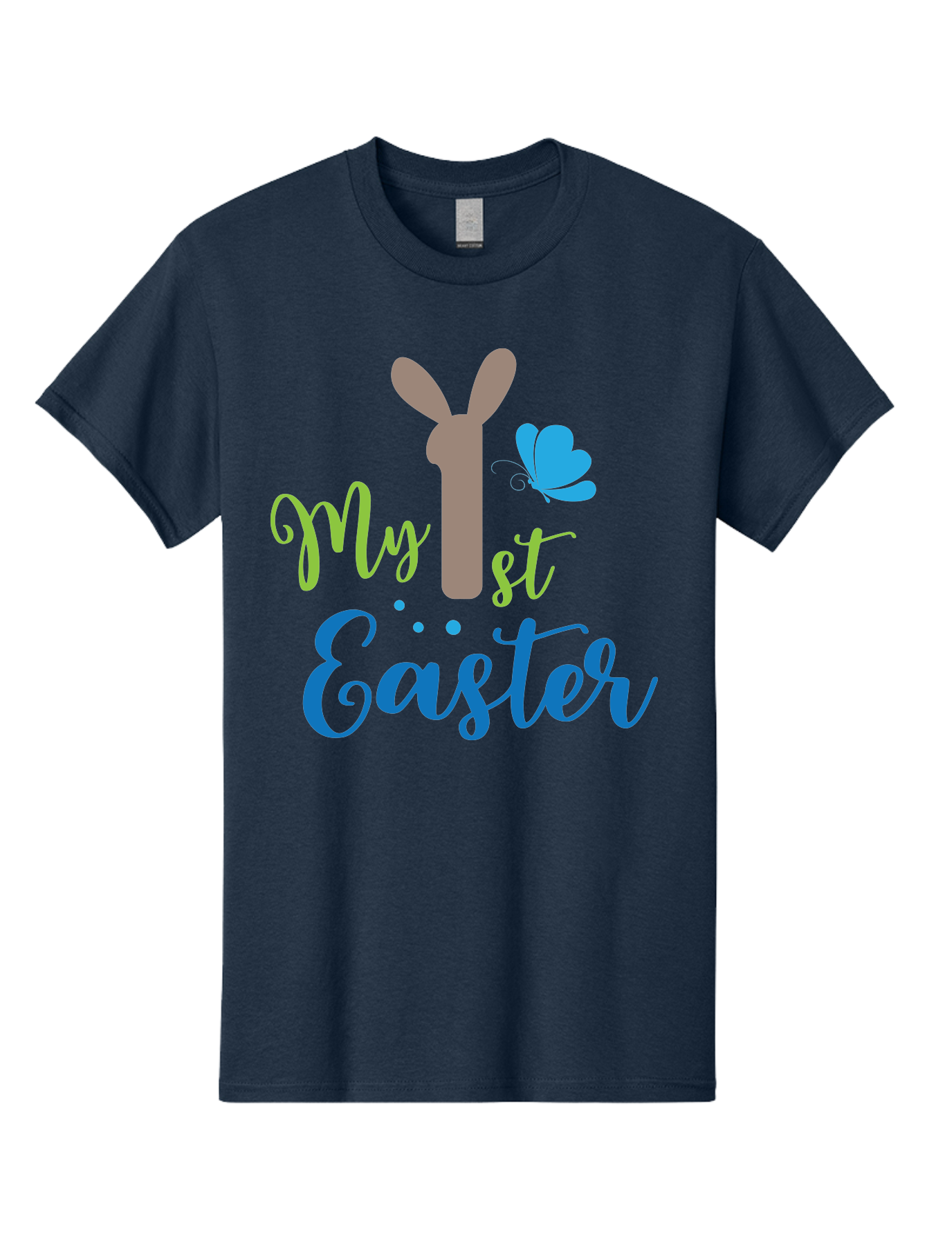 My-1St-Easter Men'S Graphic Tee, 100% Cotton, Comfortable Casual Summer Wear, Machine Washable, Easter Bunny Design, Baby'S First Easter, Easter Celebration, Spring Theme, Childrens Artwork, Cute Graphics, Festive Decorations, Easter Eggs, Aad034