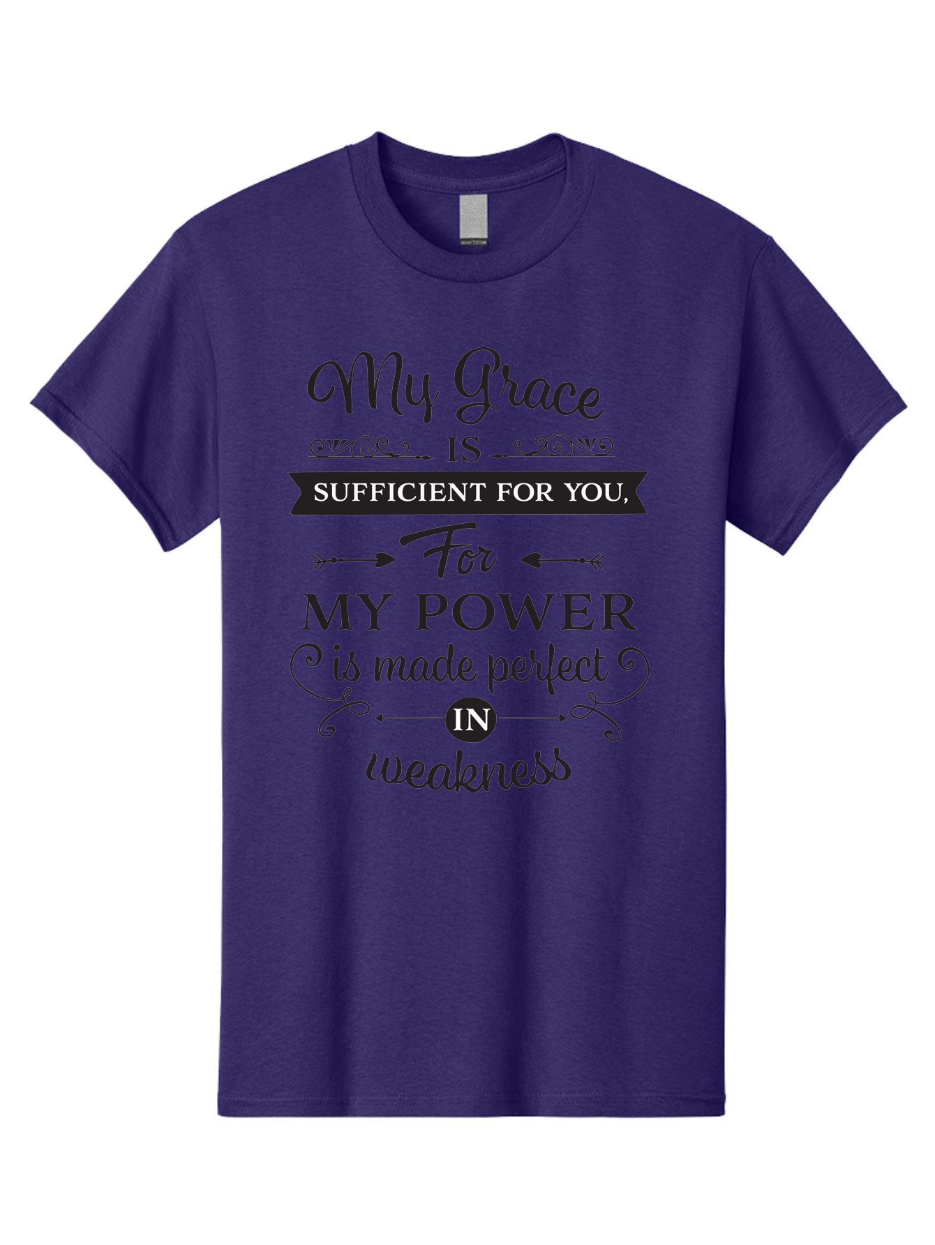 My-Grace-Is-Sufficient Men'S Graphic Tee, 100% Cotton, Comfortable Casual Summer Wear, Machine Washable, Inspirational Quote, Motivational Words, Faith-Based Message, Spiritual Guidance, Encouraging Scripture, Divine Love, Sacred Text, Aad038