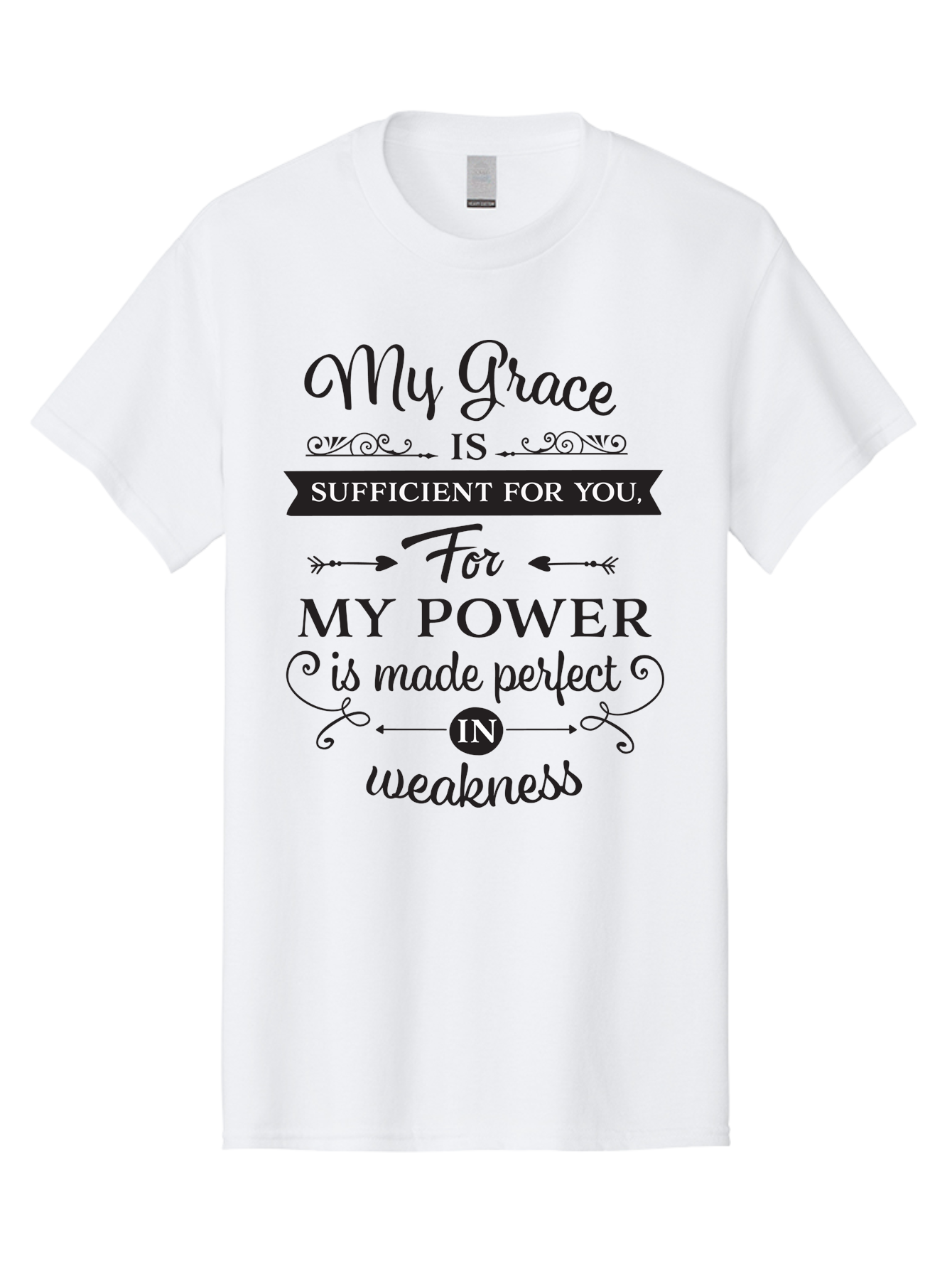 My-Grace-Is-Sufficient Men'S Graphic Tee, 100% Cotton, Comfortable Casual Summer Wear, Machine Washable, Inspirational Quote, Motivational Words, Faith-Based Message, Spiritual Guidance, Encouraging Scripture, Divine Love, Sacred Text, Aad038