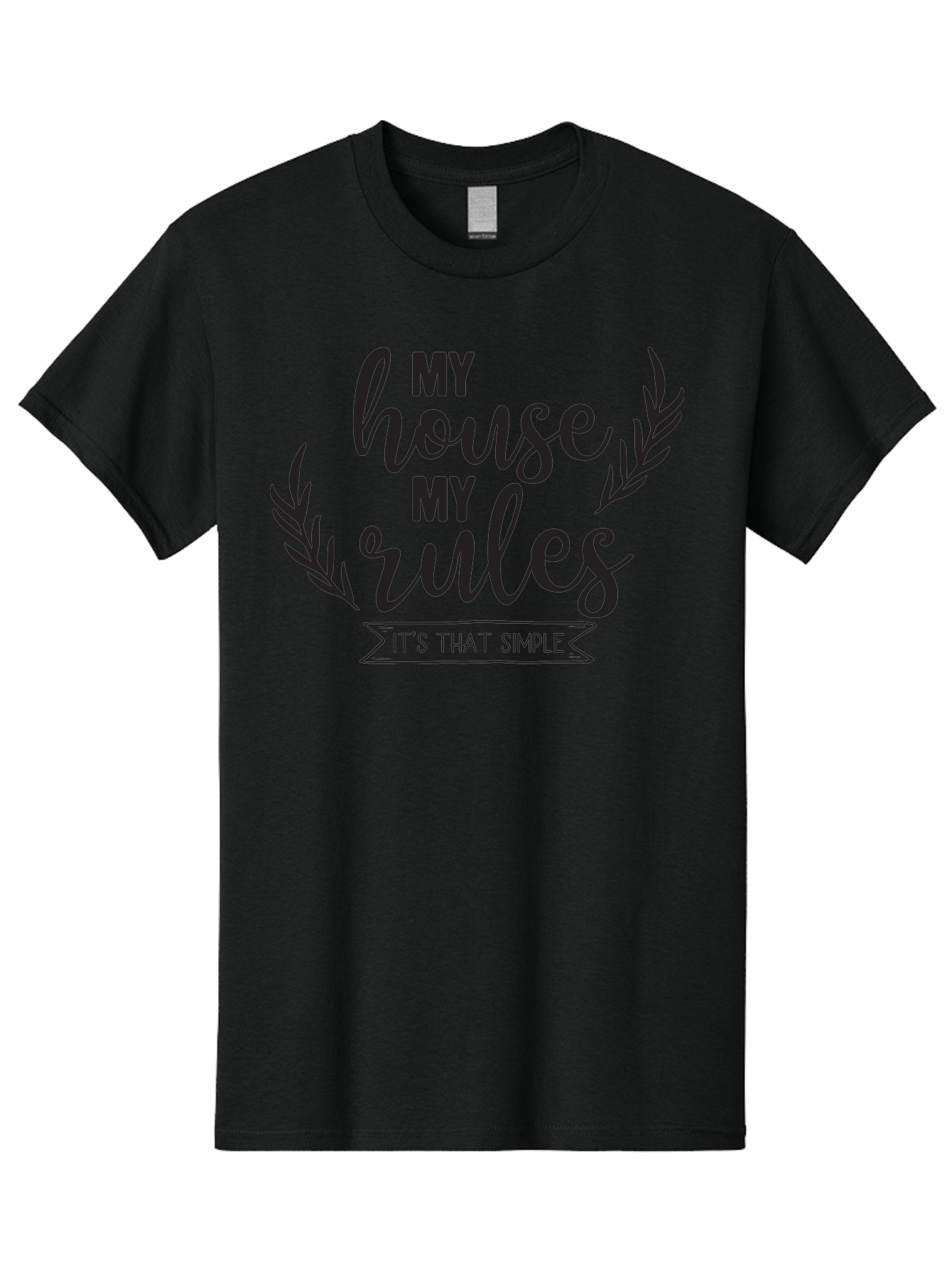 My-House-My-Rules Men'S Graphic Tee, 100% Cotton, Comfortable Casual Summer Wear, Machine Washable, House Rules, Simple Living, Home Decor, Wall Art, Inspirational Quotes, Motivational Phrases, Home Sweet Home, Positive Vibes Aad040