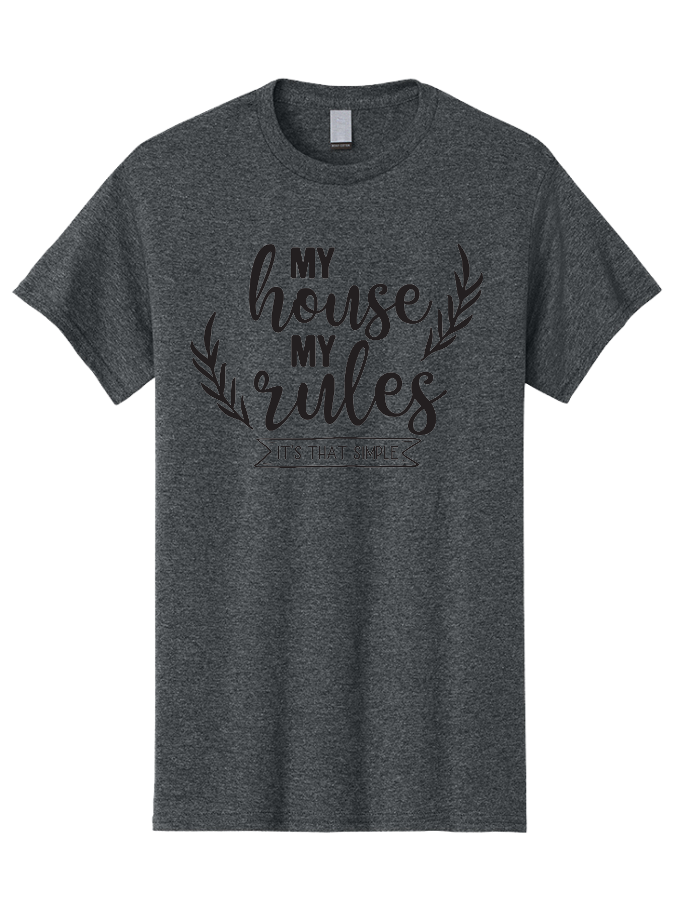 My-House-My-Rules Men'S Graphic Tee, 100% Cotton, Comfortable Casual Summer Wear, Machine Washable, House Rules, Simple Living, Home Decor, Wall Art, Inspirational Quotes, Motivational Phrases, Home Sweet Home, Positive Vibes Aad040