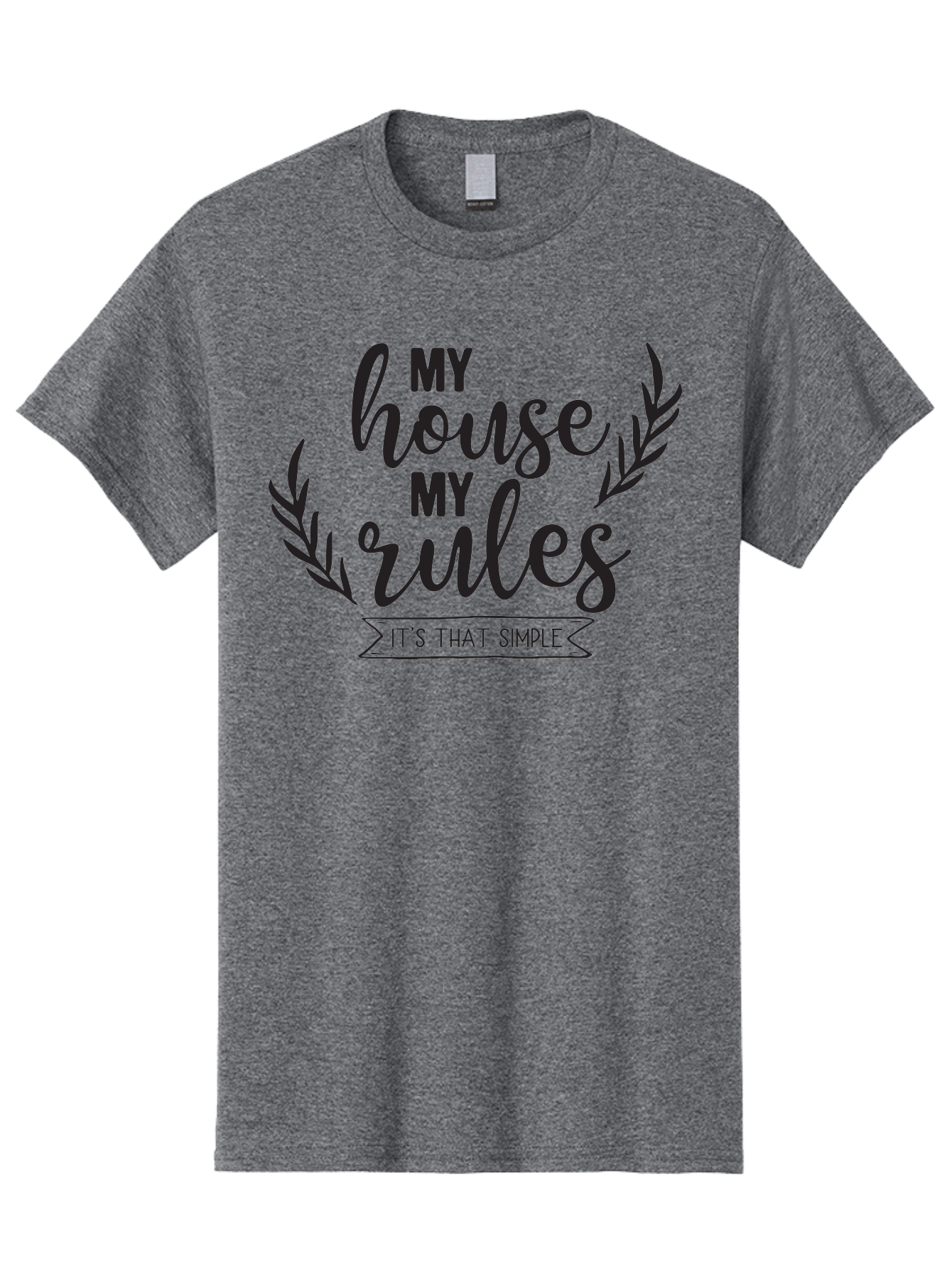 My-House-My-Rules Men'S Graphic Tee, 100% Cotton, Comfortable Casual Summer Wear, Machine Washable, House Rules, Simple Living, Home Decor, Wall Art, Inspirational Quotes, Motivational Phrases, Home Sweet Home, Positive Vibes Aad040