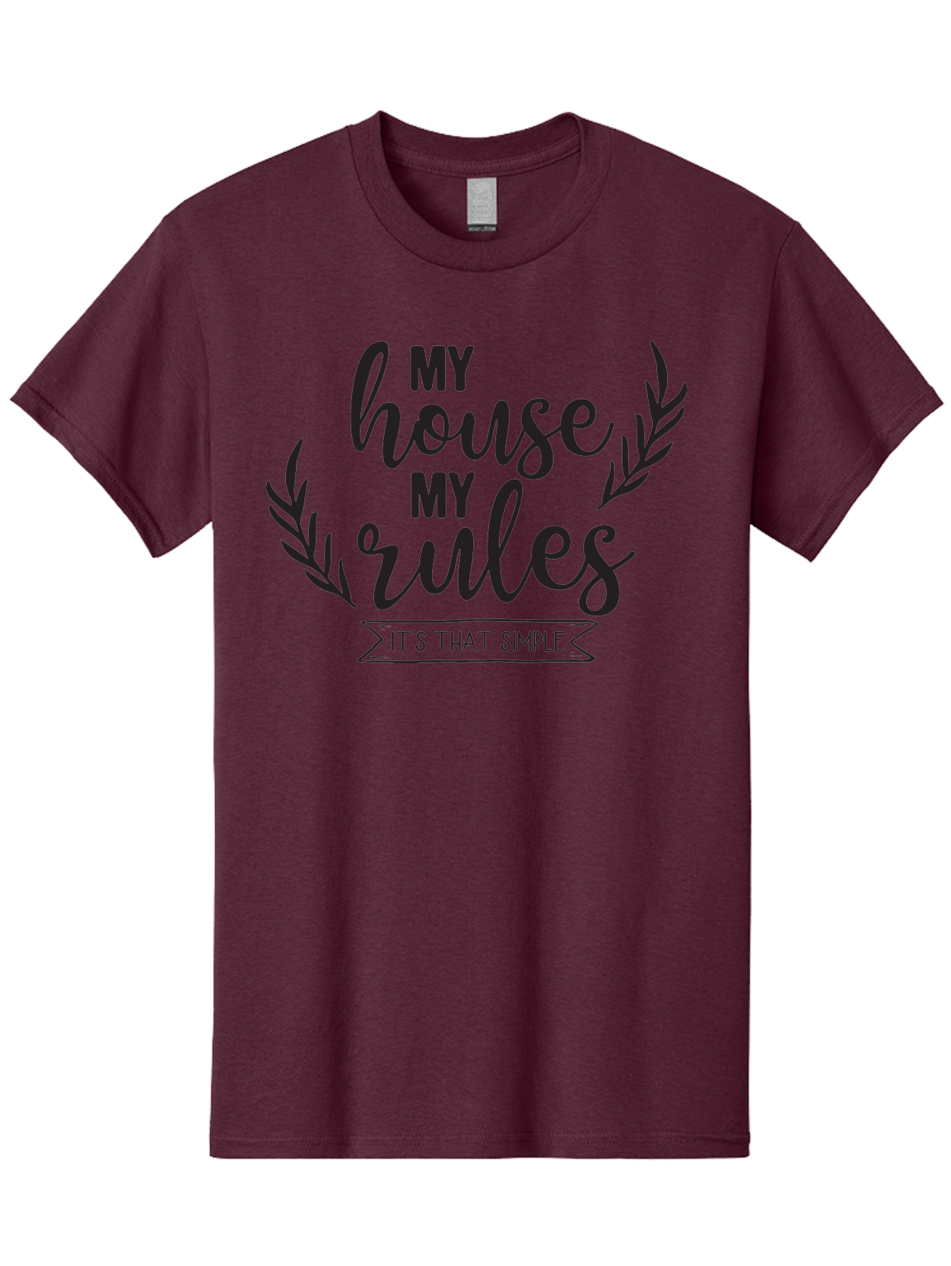 My-House-My-Rules Men'S Graphic Tee, 100% Cotton, Comfortable Casual Summer Wear, Machine Washable, House Rules, Simple Living, Home Decor, Wall Art, Inspirational Quotes, Motivational Phrases, Home Sweet Home, Positive Vibes Aad040
