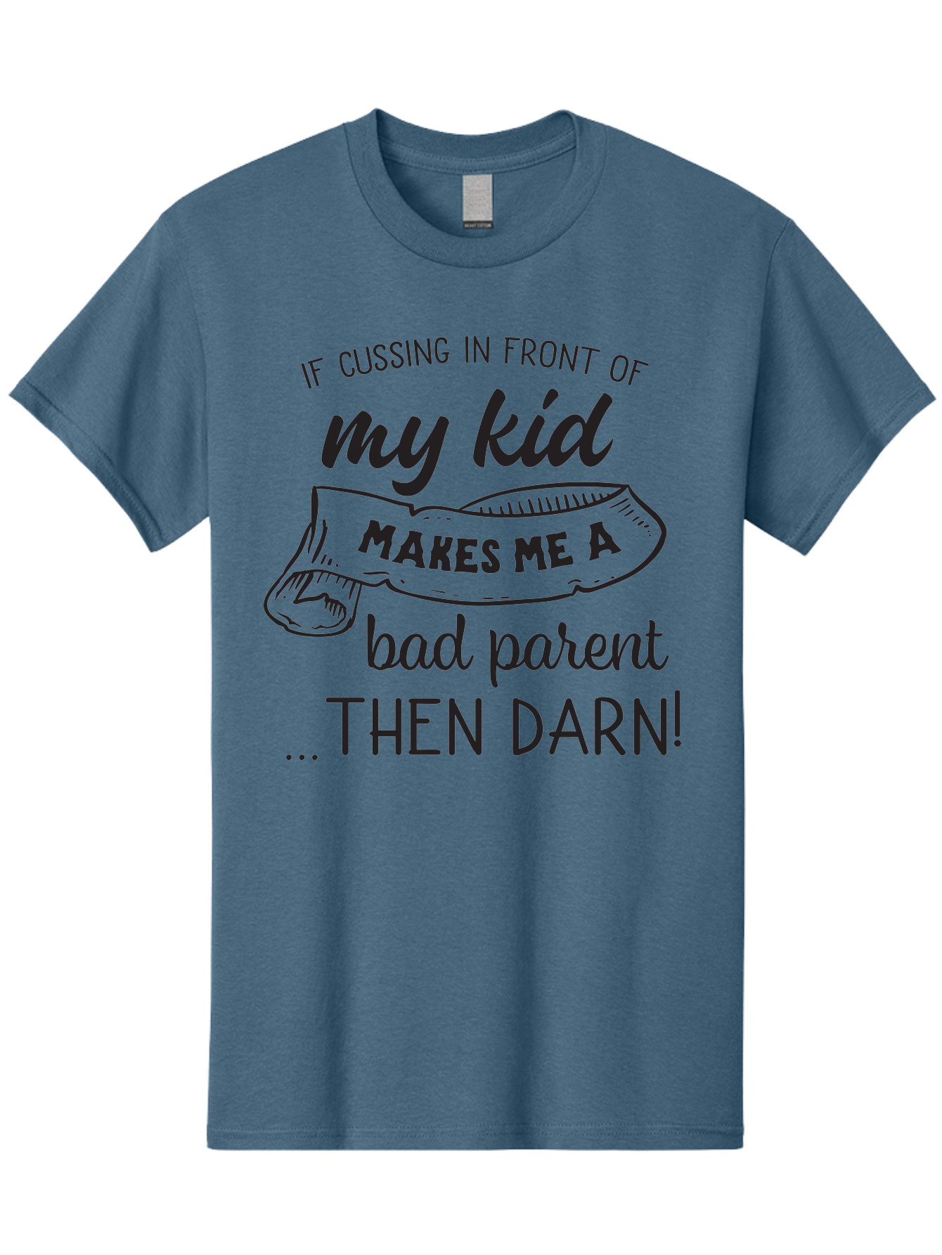 My-Kid Men'S Graphic Tee, 100% Cotton, Comfortable Casual Summer Wear, Machine Washable, Funny Parenting Quote, Humorous Saying, Sassy Mom Quote, Parenting Humor, Funny Slogan, Quote About Kids, Profanity In Parenting, Witty Phrase, Aad042