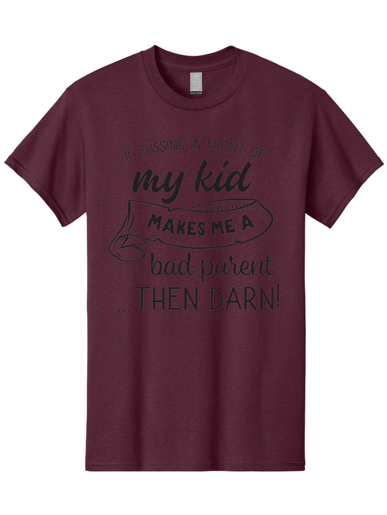 My-Kid Men'S Graphic Tee, 100% Cotton, Comfortable Casual Summer Wear, Machine Washable, Funny Parenting Quote, Humorous Saying, Sassy Mom Quote, Parenting Humor, Funny Slogan, Quote About Kids, Profanity In Parenting, Witty Phrase, Aad042