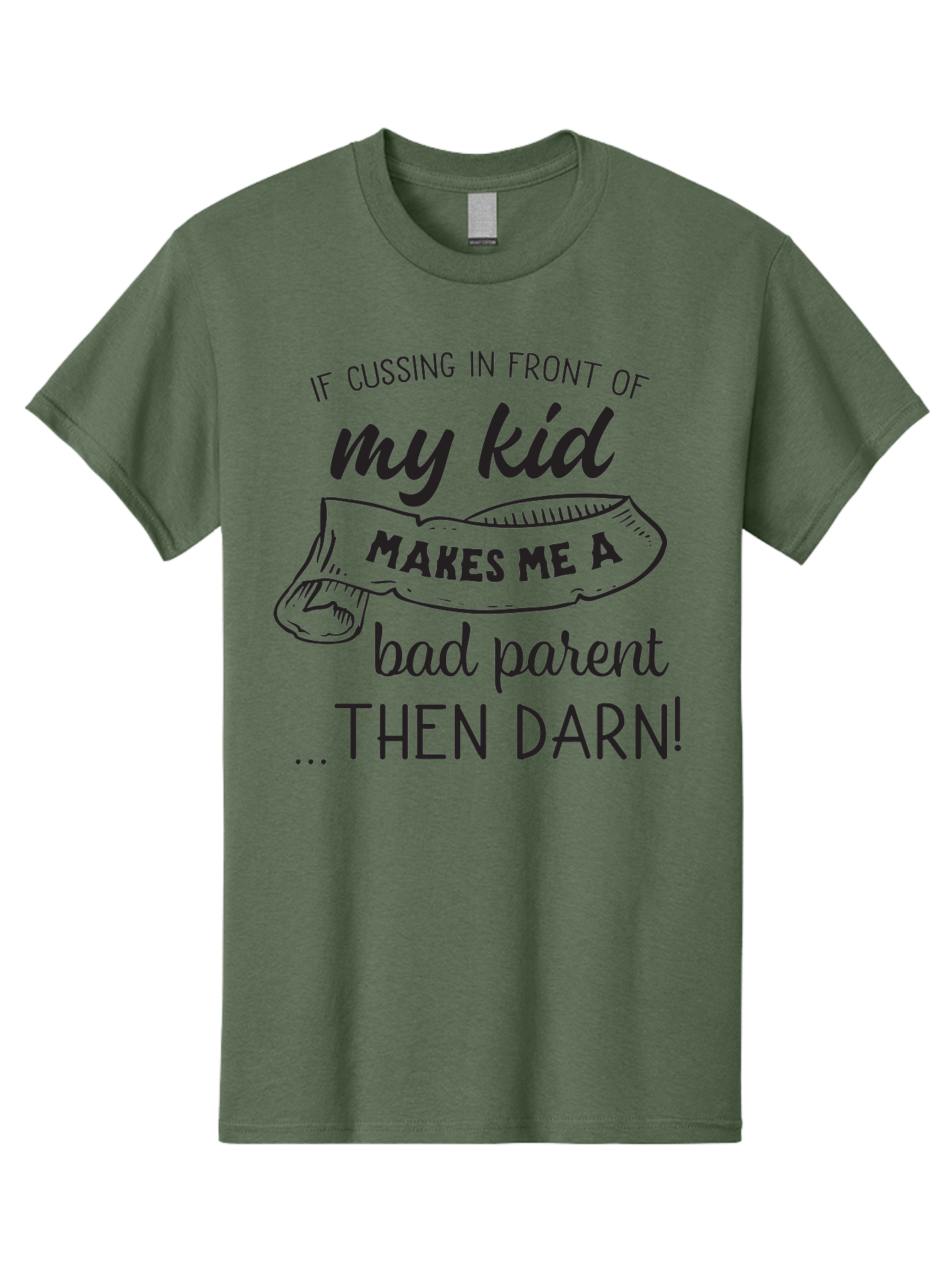 My-Kid Men'S Graphic Tee, 100% Cotton, Comfortable Casual Summer Wear, Machine Washable, Funny Parenting Quote, Humorous Saying, Sassy Mom Quote, Parenting Humor, Funny Slogan, Quote About Kids, Profanity In Parenting, Witty Phrase, Aad042