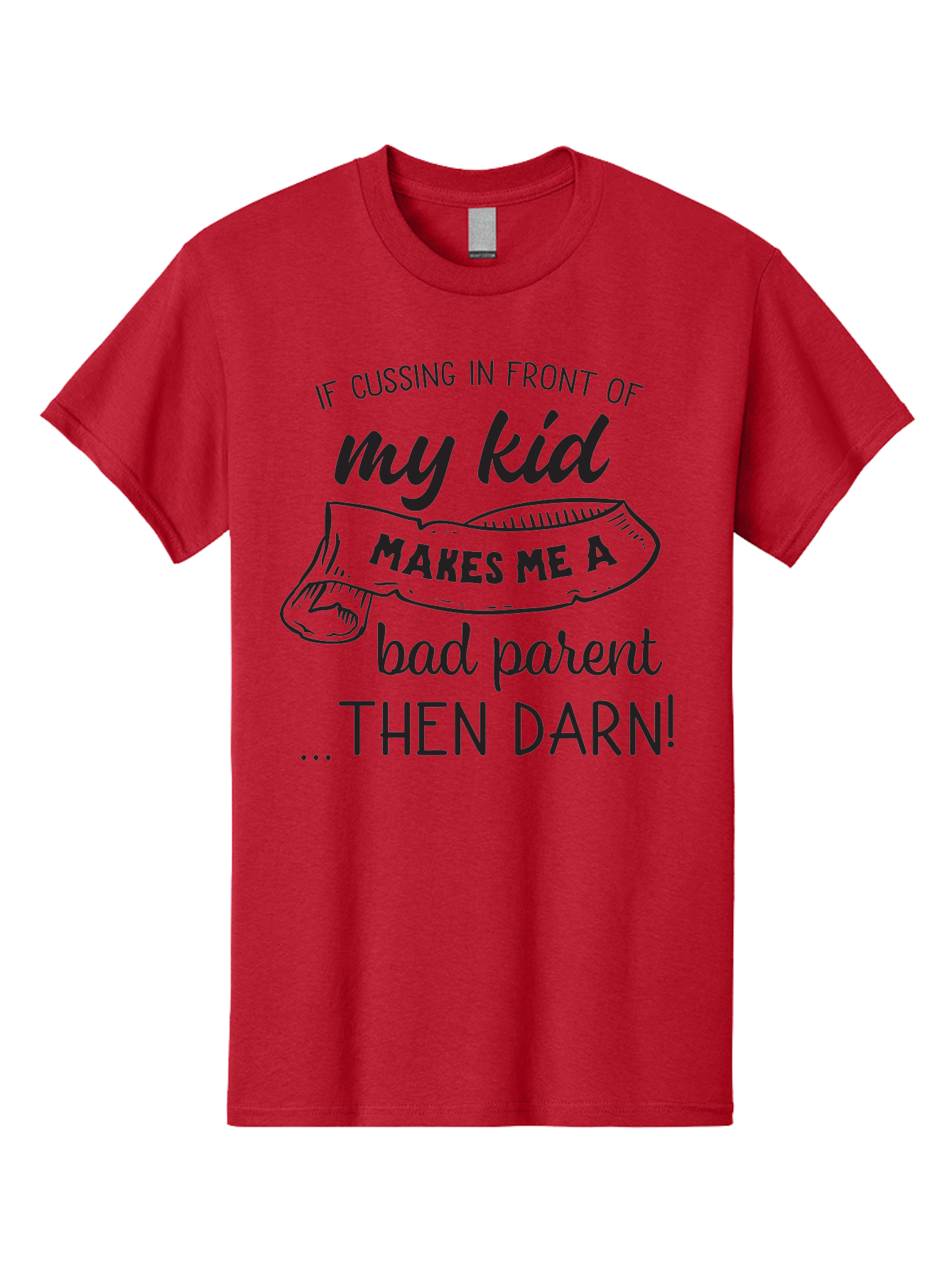 My-Kid Men'S Graphic Tee, 100% Cotton, Comfortable Casual Summer Wear, Machine Washable, Funny Parenting Quote, Humorous Saying, Sassy Mom Quote, Parenting Humor, Funny Slogan, Quote About Kids, Profanity In Parenting, Witty Phrase, Aad042