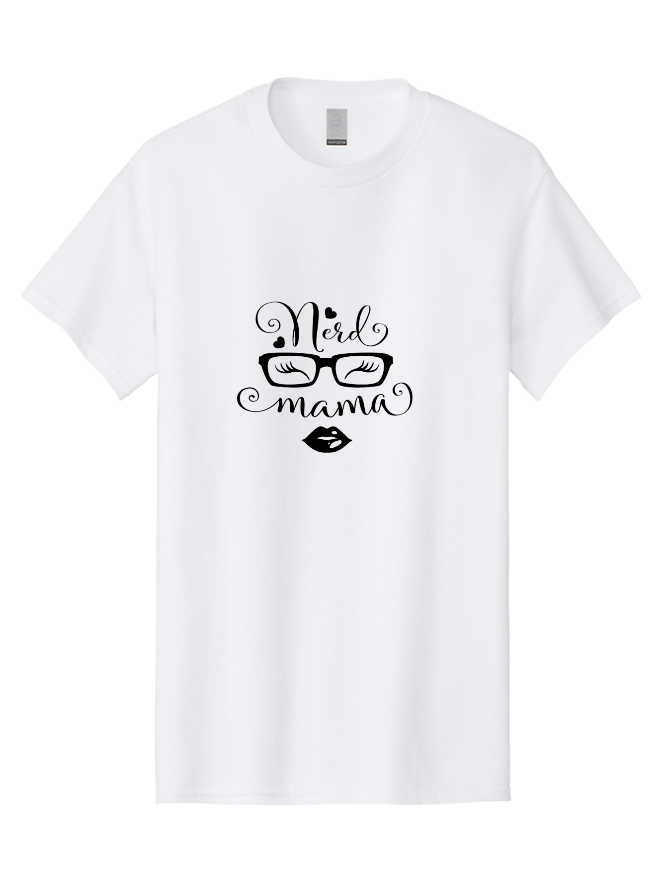 Nerd-Mama Men'S Graphic Tee, 100% Cotton, Comfortable Casual Summer Wear, Machine Washable, Nerd Mama, Glasses With Eyelashes, Lips, Cute Typography, Quirky Mom, Nerdy Humor, Fun Design, Geeky Style, Mom Quotes Aad051