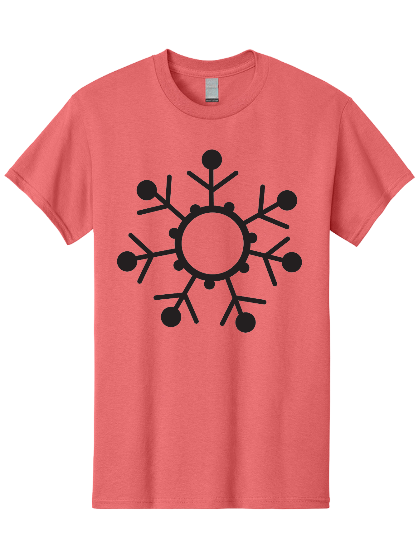 Network-Diagram Men'S Graphic Tee, 100% Cotton, Comfortable Casual Summer Wear, Machine Washable, Black Snowflake Icon, Winter Symbol, Frosty Design, Cold Weather, Snow Decoration, Stylized Snowflake, Minimalist Art, Seasonal Graphic Aad053