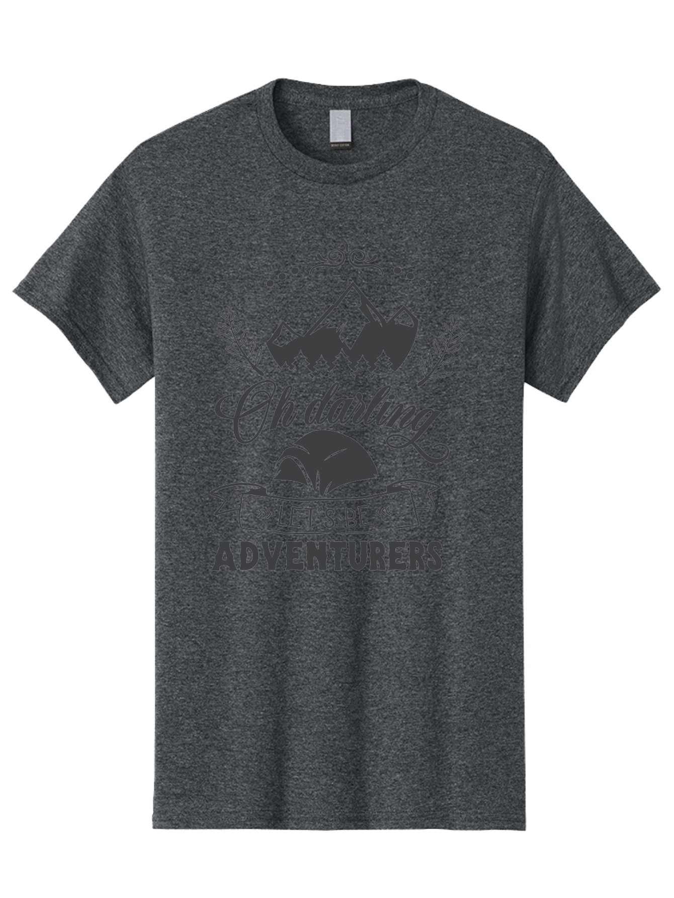 Oh-Darling-Let-S-Be-Adventurers Men'S Graphic Tee, 100% Cotton, Comfortable Casual Summer Wear, Machine Washable, Outdoor Adventure, Travel Inspiration, Wanderlust, Mountain Landscape, Forest Scenery, Inspirational Quotes, Aad066