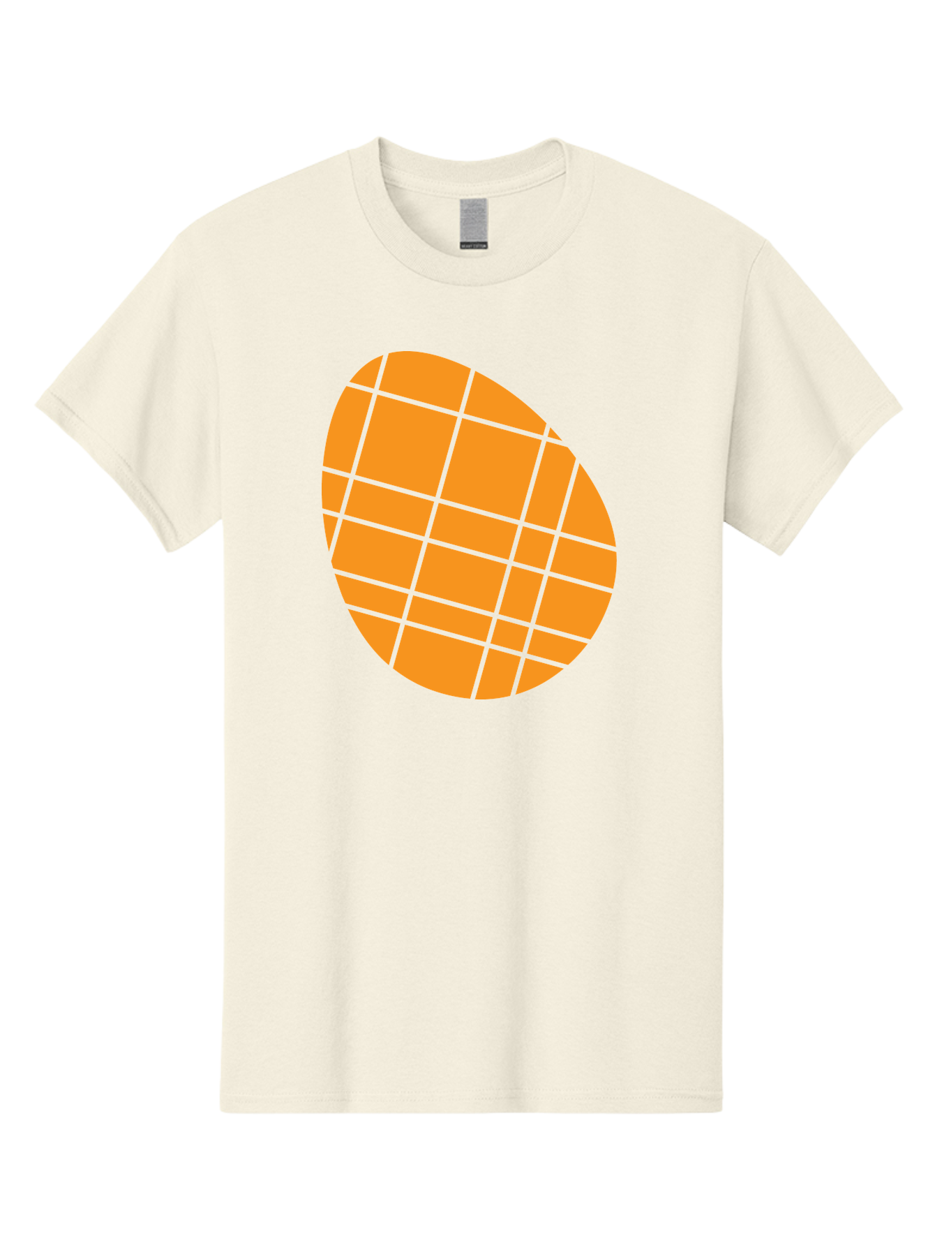 Orange-Grid-Circle Men'S Graphic Tee, 100% Cotton, Comfortable Casual Summer Wear, Machine Washable, Orange Circle, Grid Pattern, Neon Green Grid, Abstract Design, Modern Art, Geometric Shape Aad073