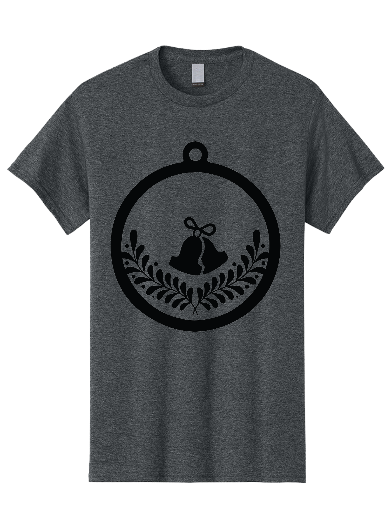 Ornament-With-Bells Men'S Graphic Tee, 100% Cotton, Comfortable Casual Summer Wear, Machine Washable, Christmas Ornament, Festive Decoration, Holiday Symbol, Decorative Bell, Floral Design, Winter Theme, Seasonal Decor Aad074