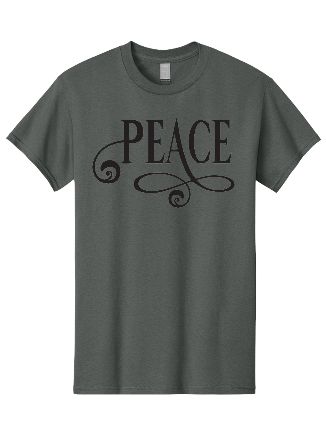 Peace Men'S Graphic Tee, 100% Cotton, Comfortable Casual Summer Wear, Machine Washable, Peace Symbol, Calm Atmosphere, Serene Environment, Tranquil Vibes, Harmony, Decorative Text, Elegant Typography, Inspiring Quote Aad085