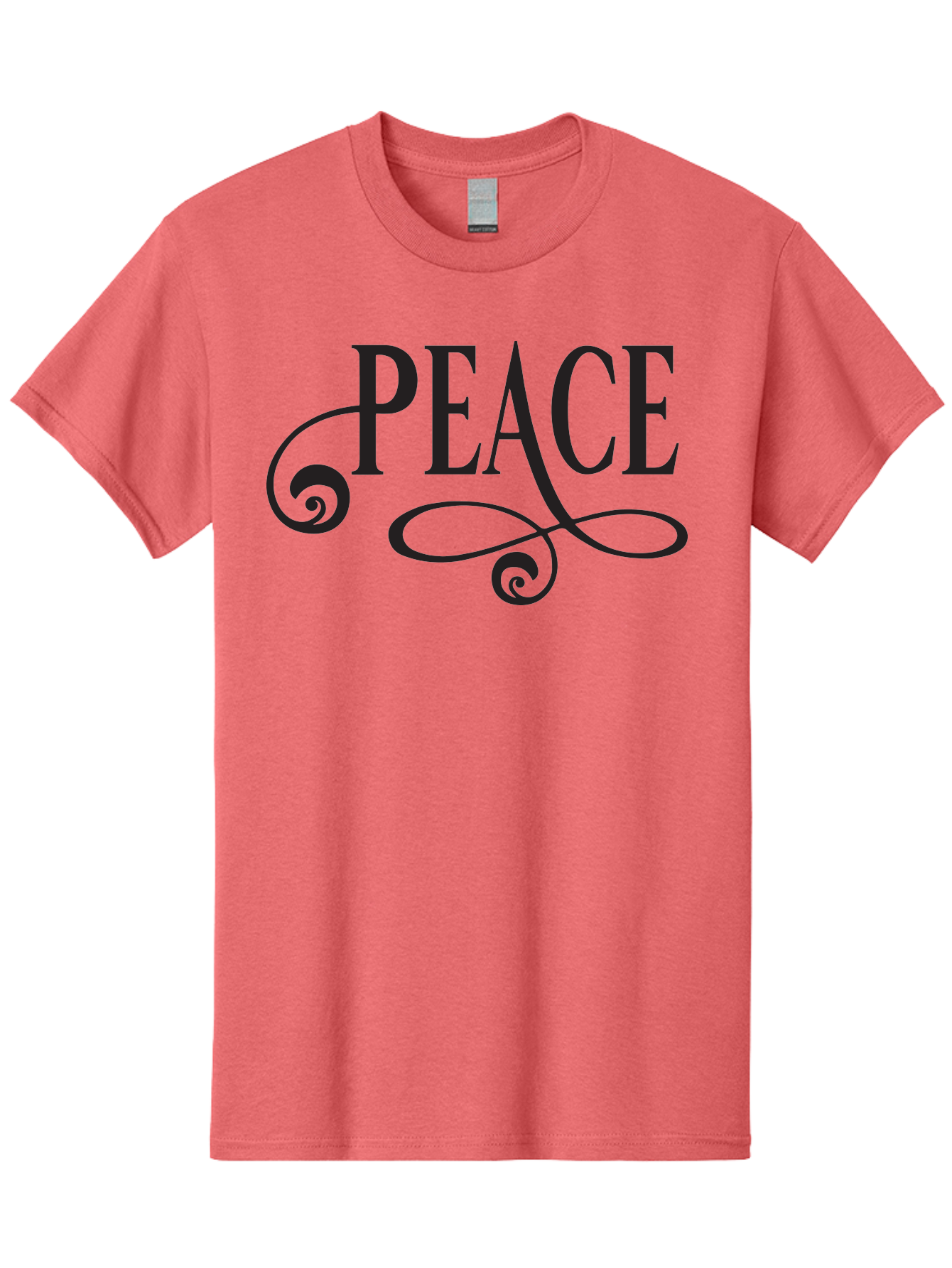 Peace Men'S Graphic Tee, 100% Cotton, Comfortable Casual Summer Wear, Machine Washable, Peace Symbol, Calm Atmosphere, Serene Environment, Tranquil Vibes, Harmony, Decorative Text, Elegant Typography, Inspiring Quote Aad085