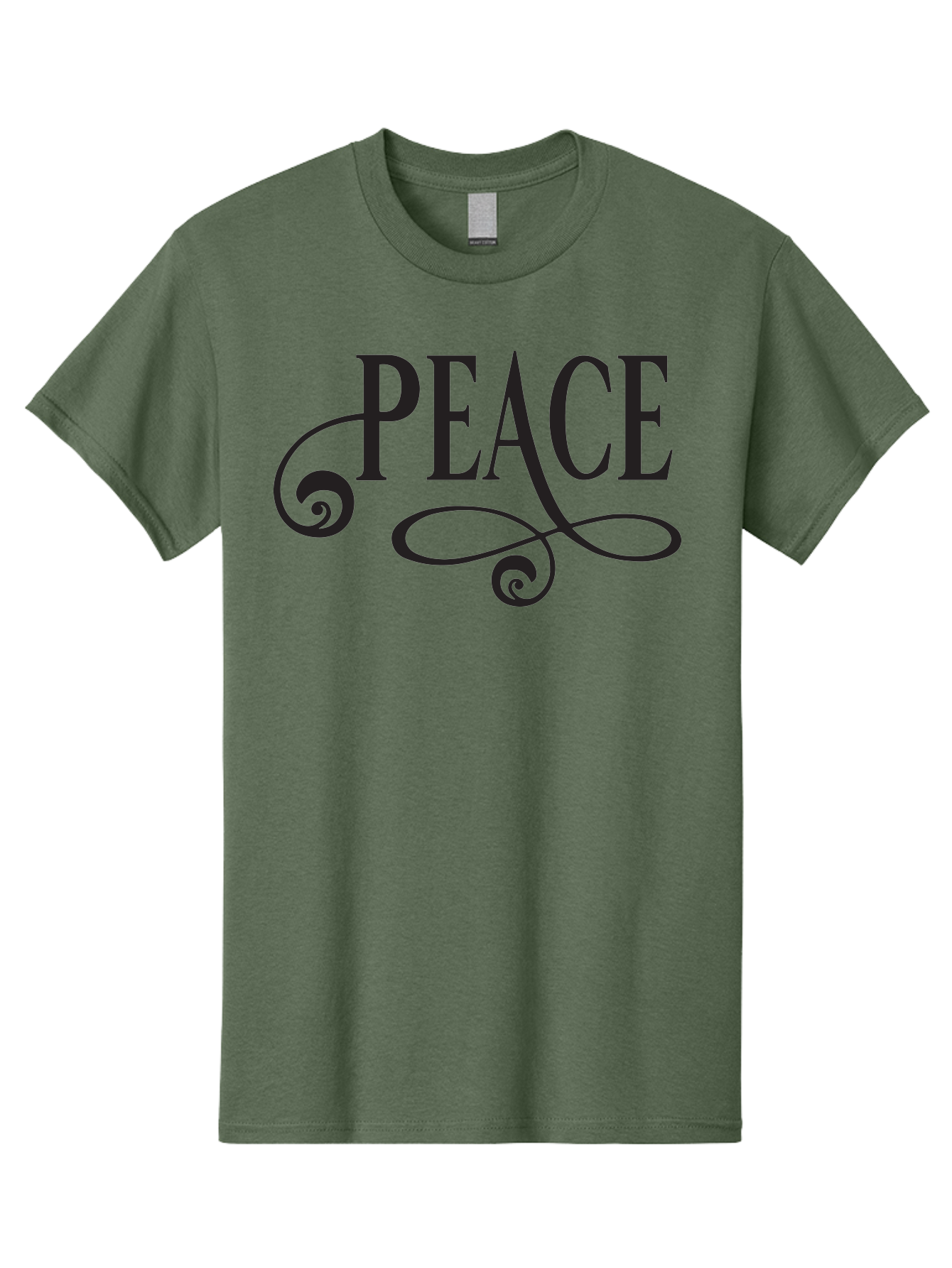 Peace Men'S Graphic Tee, 100% Cotton, Comfortable Casual Summer Wear, Machine Washable, Peace Symbol, Calm Atmosphere, Serene Environment, Tranquil Vibes, Harmony, Decorative Text, Elegant Typography, Inspiring Quote Aad085