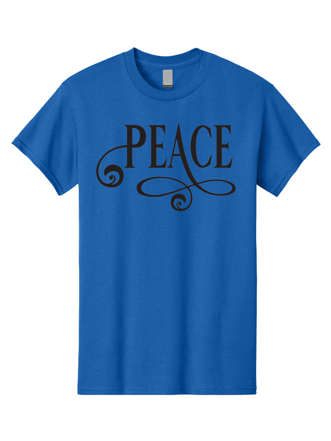 Peace Men'S Graphic Tee, 100% Cotton, Comfortable Casual Summer Wear, Machine Washable, Peace Symbol, Calm Atmosphere, Serene Environment, Tranquil Vibes, Harmony, Decorative Text, Elegant Typography, Inspiring Quote Aad085