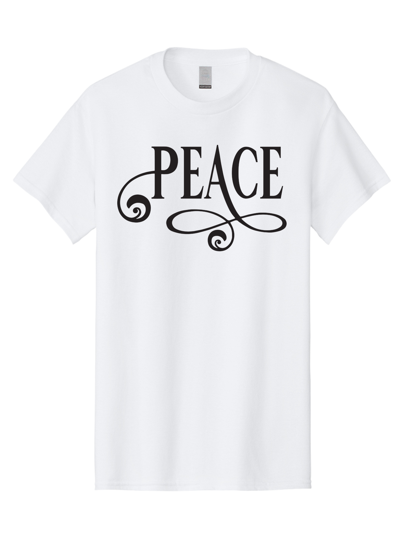 Peace Men'S Graphic Tee, 100% Cotton, Comfortable Casual Summer Wear, Machine Washable, Peace Symbol, Calm Atmosphere, Serene Environment, Tranquil Vibes, Harmony, Decorative Text, Elegant Typography, Inspiring Quote Aad085