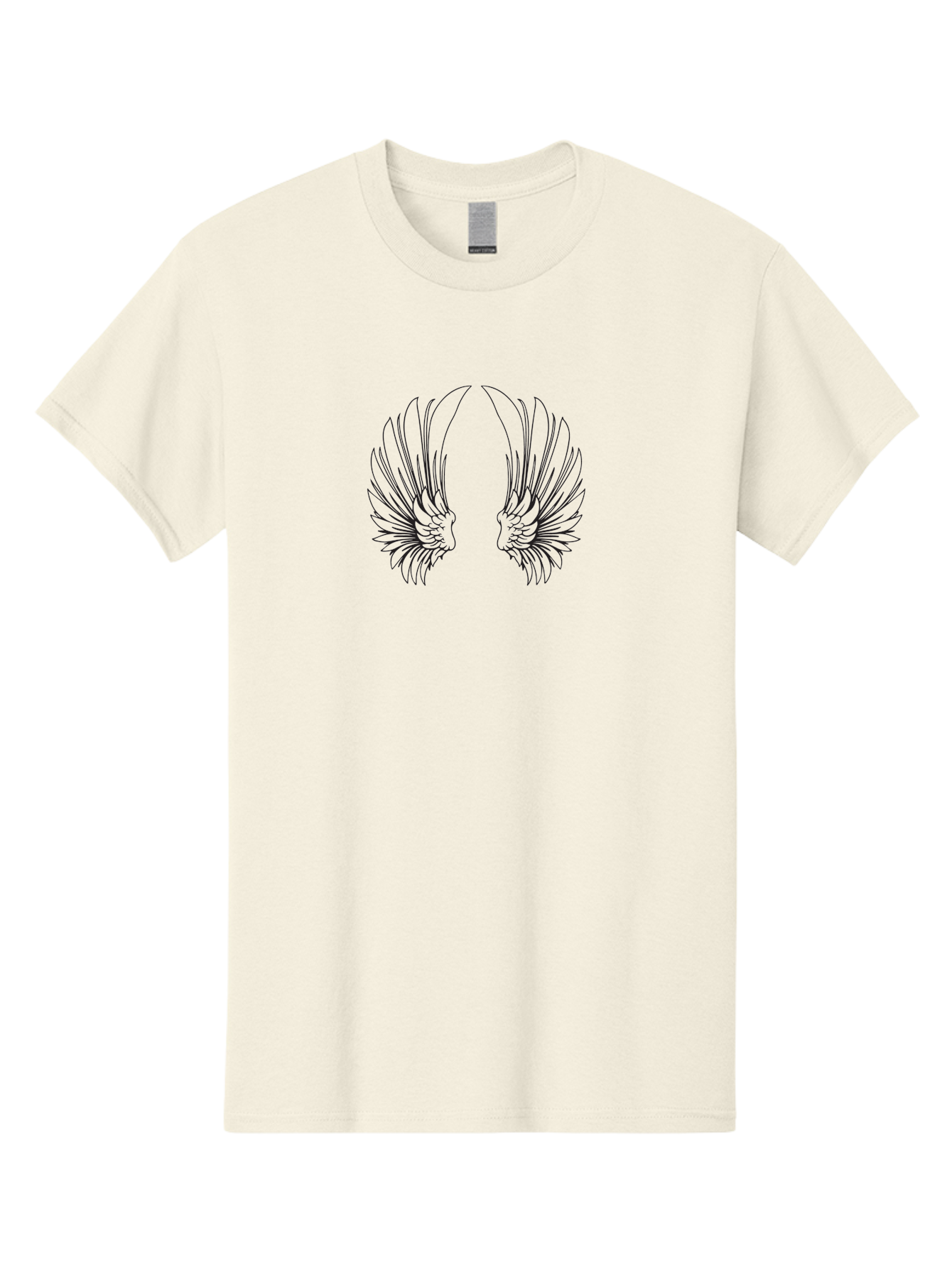 Phoenix-Wings Men'S Graphic Tee, 100% Cotton, Comfortable Casual Summer Wear, Machine Washable, Angel Wings, Feathered Wings, Winged Creatures, Symmetrical Designs, Minimalist Art, Black Line Art, Wing Illustrations Aad089
