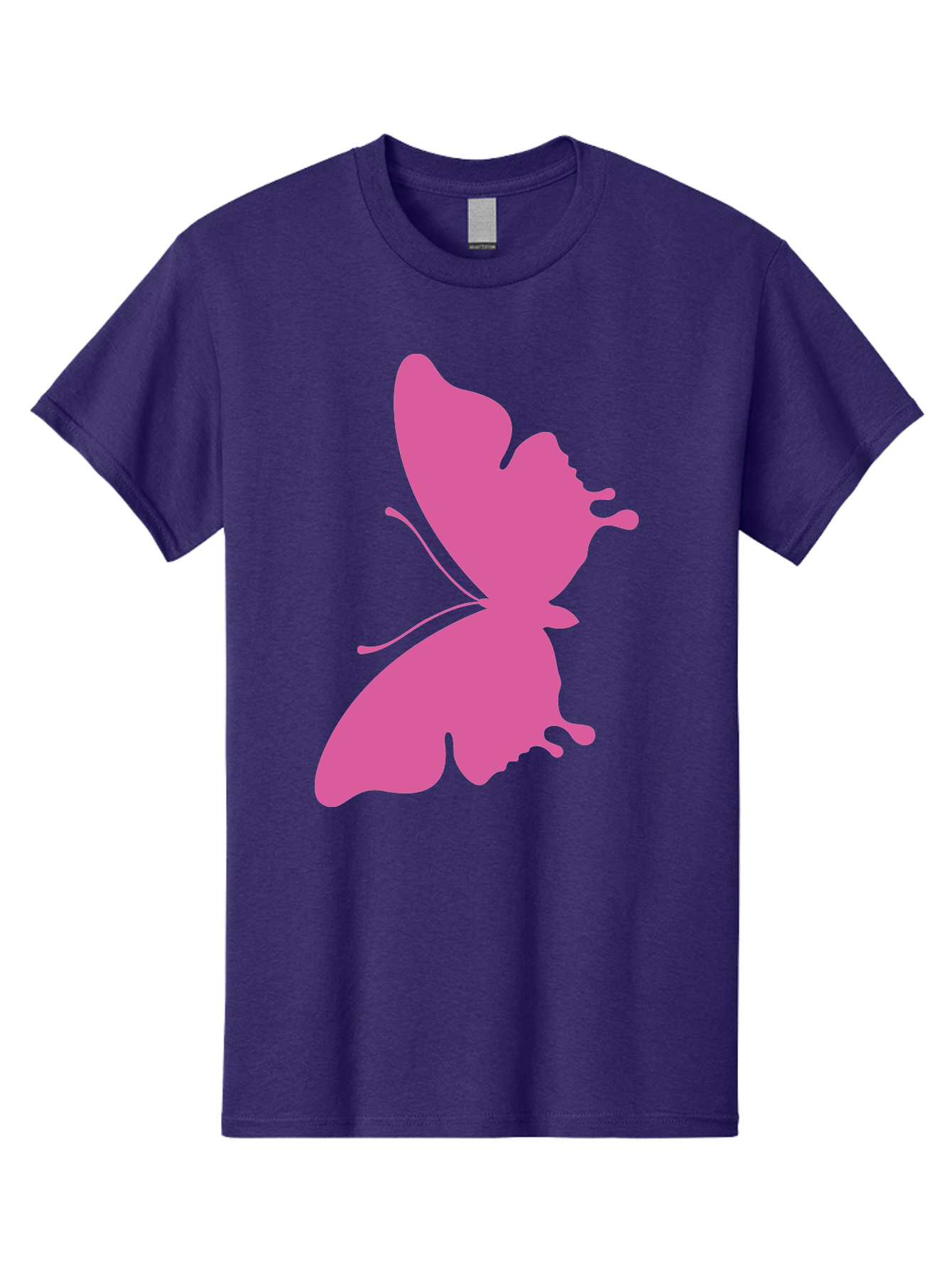 Pink-Butterfly Men'S Graphic Tee, 100% Cotton, Comfortable Casual Summer Wear, Machine Washable, Butterfly Silhouette, Pink Butterfly, Abstract Butterfly, Delicate Wings, Minimalist Design, Vibrant Pink Color, Bold Silhouette, Aad090