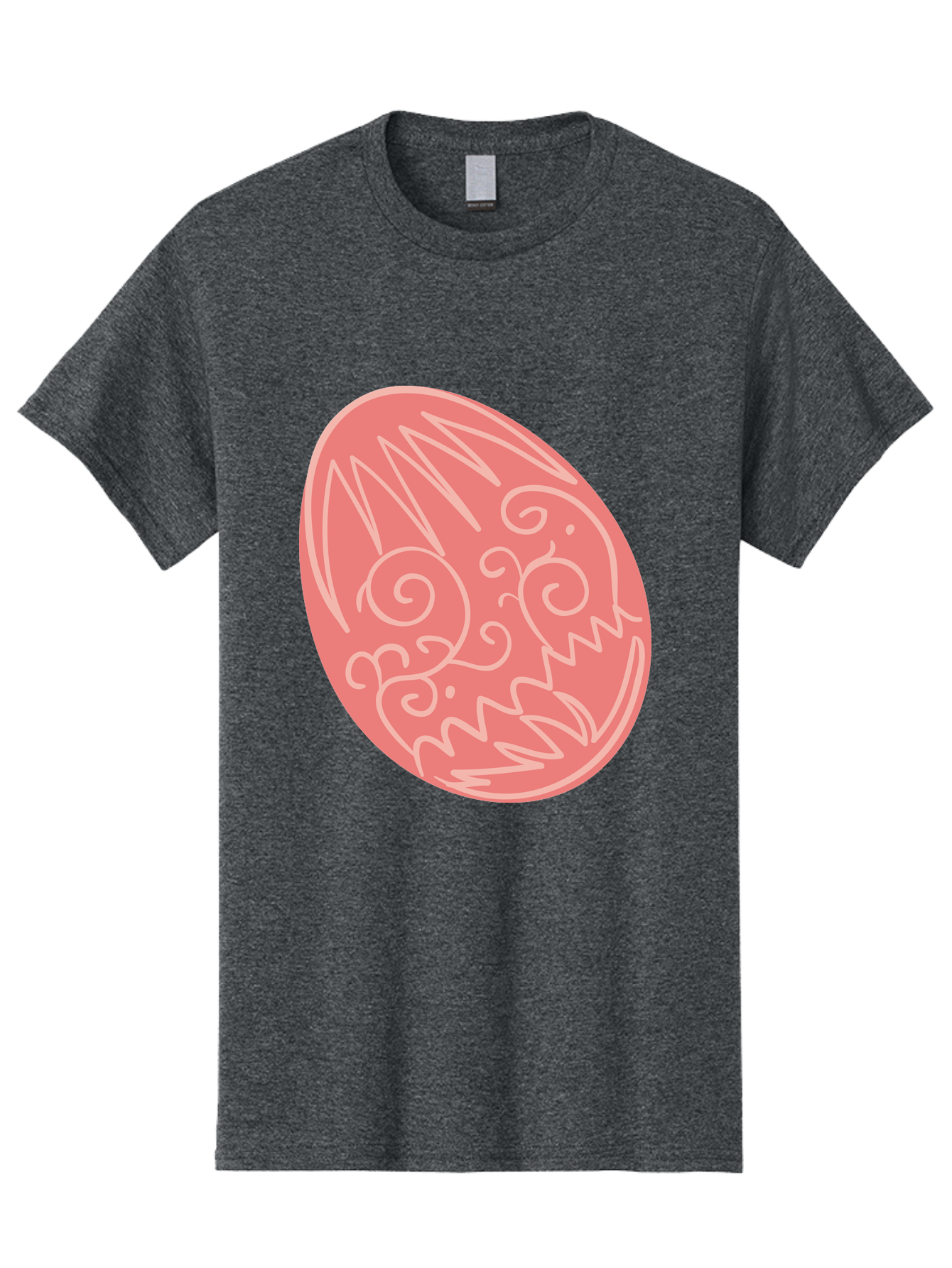 Pink-Dragon-Egg Men'S Graphic Tee, 100% Cotton, Comfortable Casual Summer Wear, Machine Washable, Pink Easter Egg, Dragon Design, White Line Art, Festive Decoration, Spring Celebration, Easter Symbol, Cute Illustration Aad091