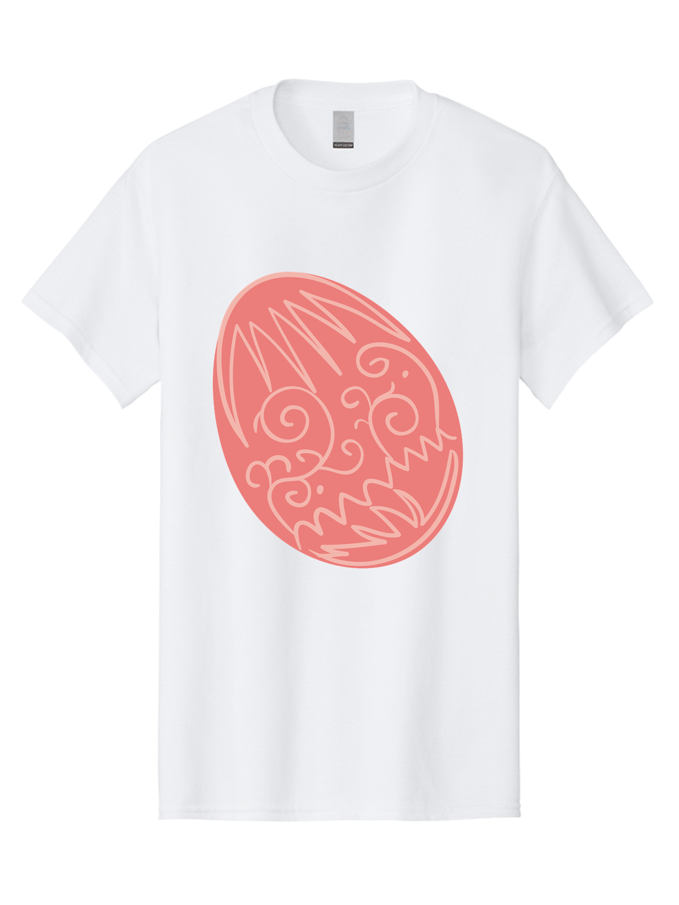 Pink-Dragon-Egg Men'S Graphic Tee, 100% Cotton, Comfortable Casual Summer Wear, Machine Washable, Pink Easter Egg, Dragon Design, White Line Art, Festive Decoration, Spring Celebration, Easter Symbol, Cute Illustration Aad091