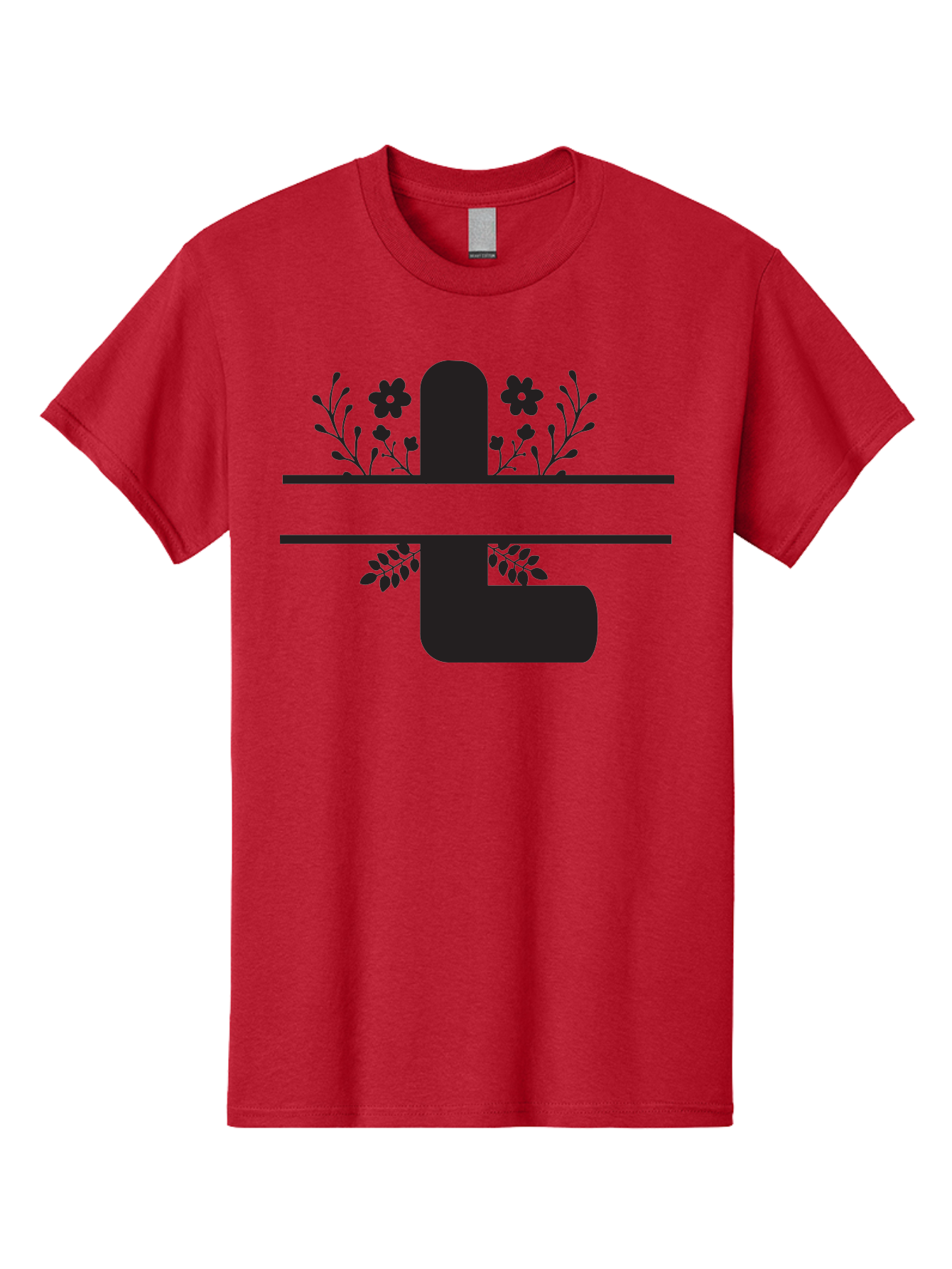 Pipe-With-Flowers Men'S Graphic Tee, 100% Cotton, Comfortable Casual Summer Wear, Machine Washable, Pipe With Flowers, Minimalist Design, Black Silhouette, Floral Elements, Artistic Illustration, Simple Shapes, Modern Art, Creative Concept Aad095