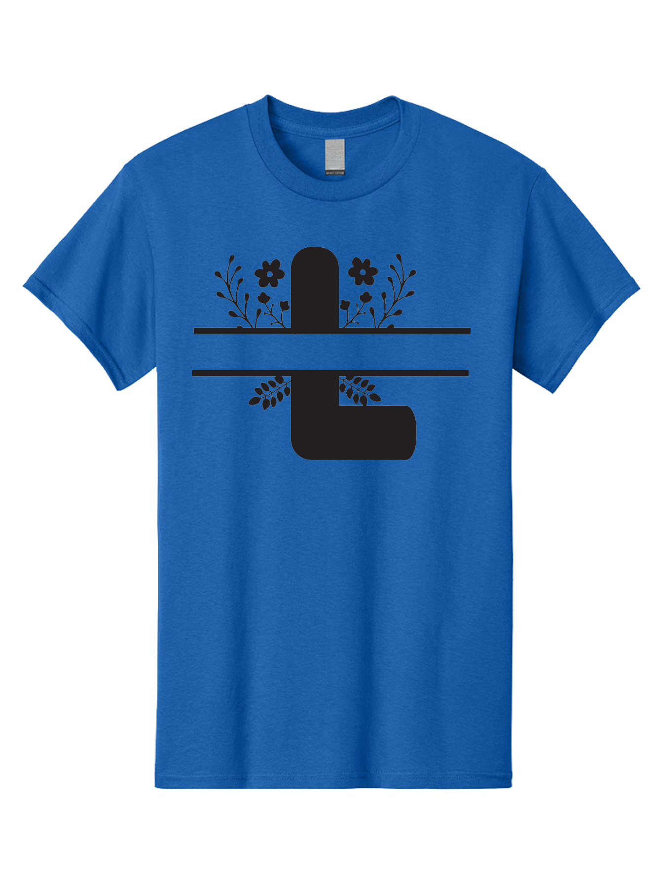 Pipe-With-Flowers Men'S Graphic Tee, 100% Cotton, Comfortable Casual Summer Wear, Machine Washable, Pipe With Flowers, Minimalist Design, Black Silhouette, Floral Elements, Artistic Illustration, Simple Shapes, Modern Art, Creative Concept Aad095