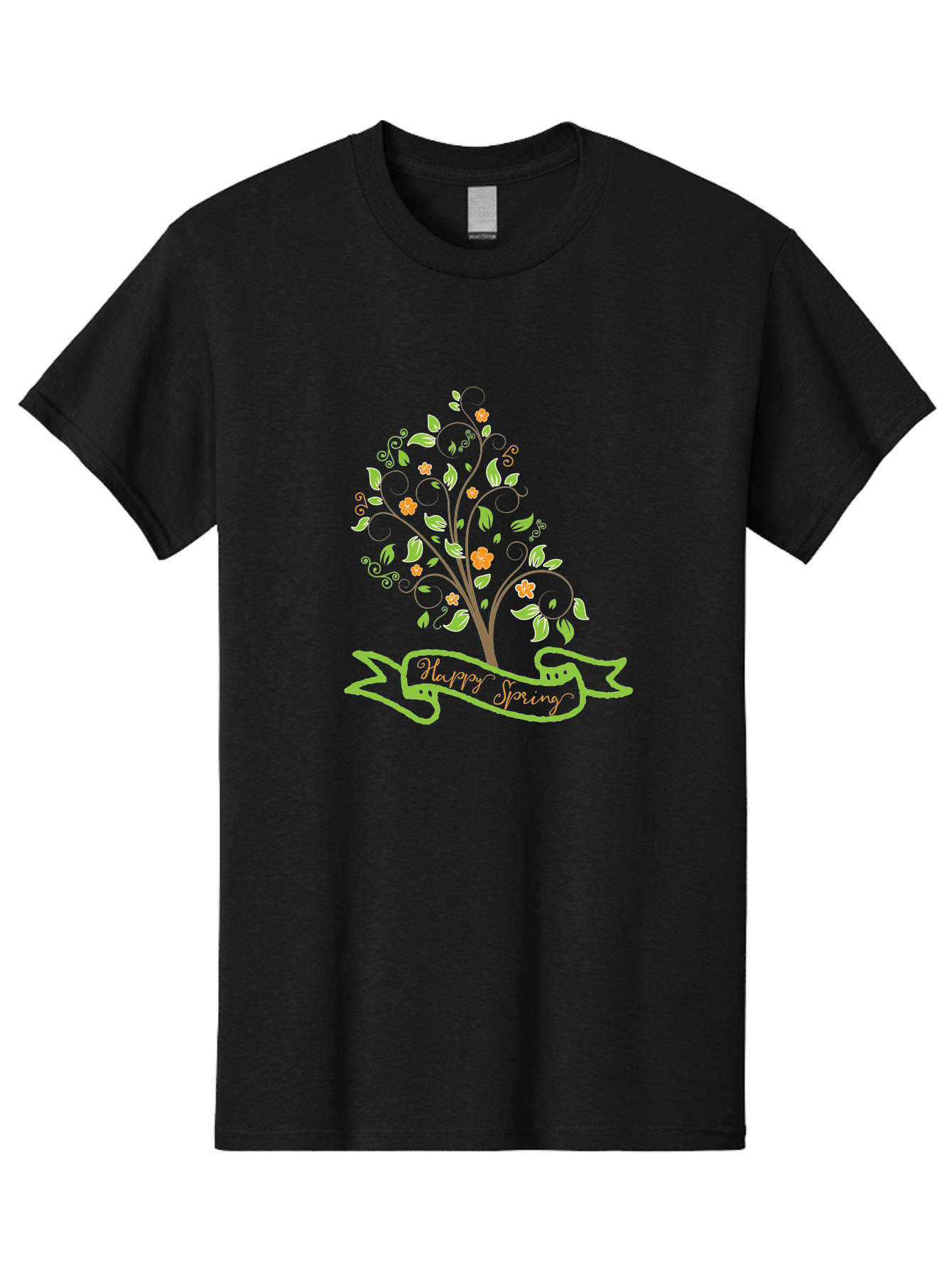Plant-Your-Story Men'S Graphic Tee, 100% Cotton, Comfortable Casual Summer Wear, Machine Washable, Tree With Flowers, Playful Design, Inspirational Quote, Journey Theme, Floral Pattern, Orange Flowers, White Leaves, Creative Typography, Aad096