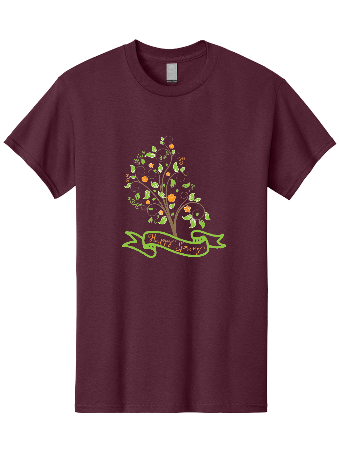 Plant-Your-Story Men'S Graphic Tee, 100% Cotton, Comfortable Casual Summer Wear, Machine Washable, Tree With Flowers, Playful Design, Inspirational Quote, Journey Theme, Floral Pattern, Orange Flowers, White Leaves, Creative Typography, Aad096