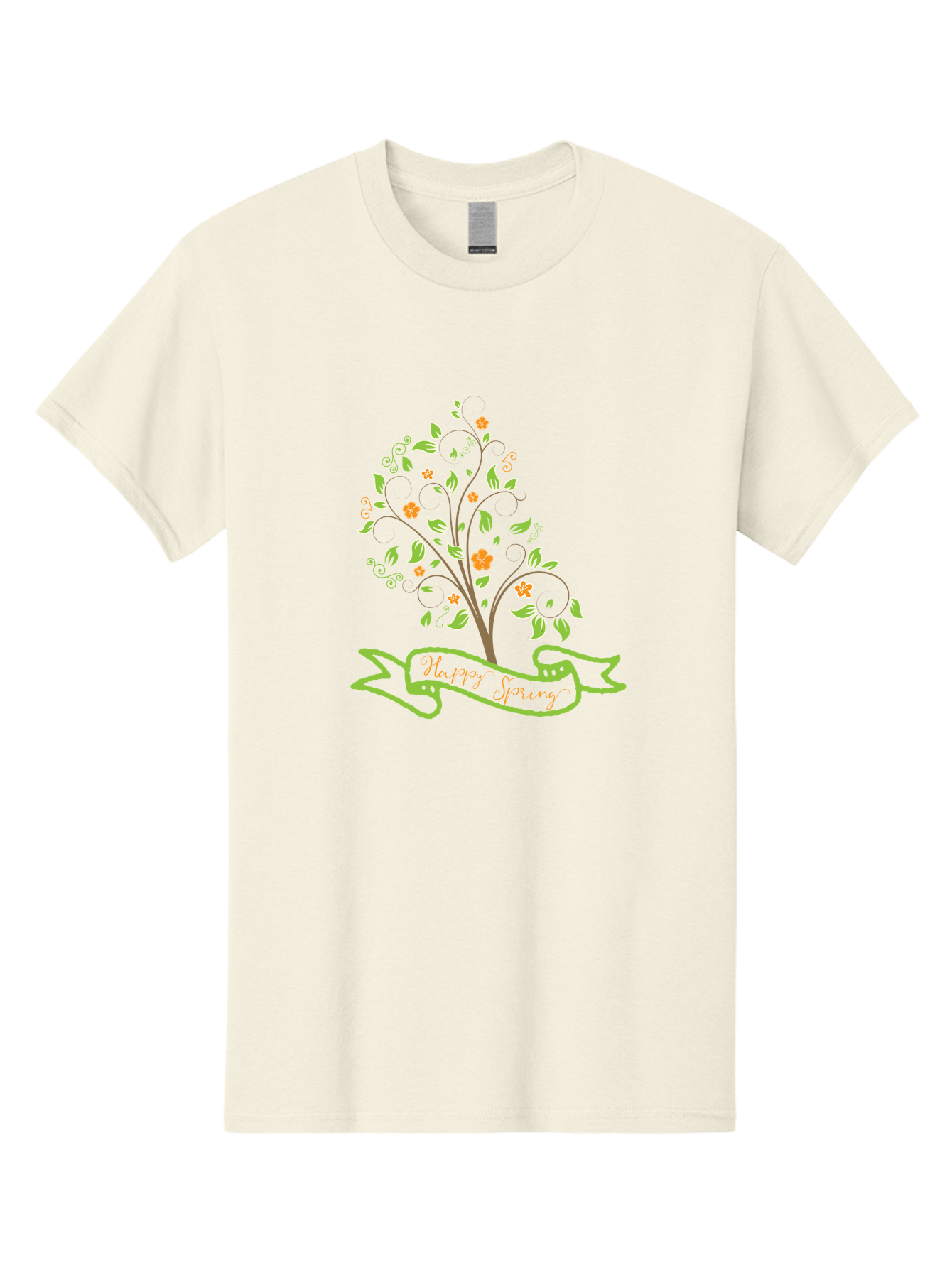 Plant-Your-Story Men'S Graphic Tee, 100% Cotton, Comfortable Casual Summer Wear, Machine Washable, Tree With Flowers, Playful Design, Inspirational Quote, Journey Theme, Floral Pattern, Orange Flowers, White Leaves, Creative Typography, Aad096