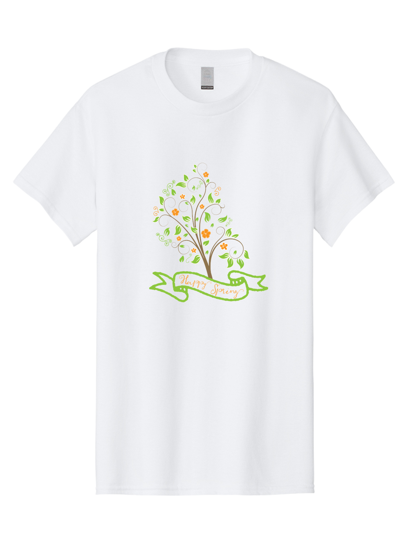 Plant-Your-Story Men'S Graphic Tee, 100% Cotton, Comfortable Casual Summer Wear, Machine Washable, Tree With Flowers, Playful Design, Inspirational Quote, Journey Theme, Floral Pattern, Orange Flowers, White Leaves, Creative Typography, Aad096