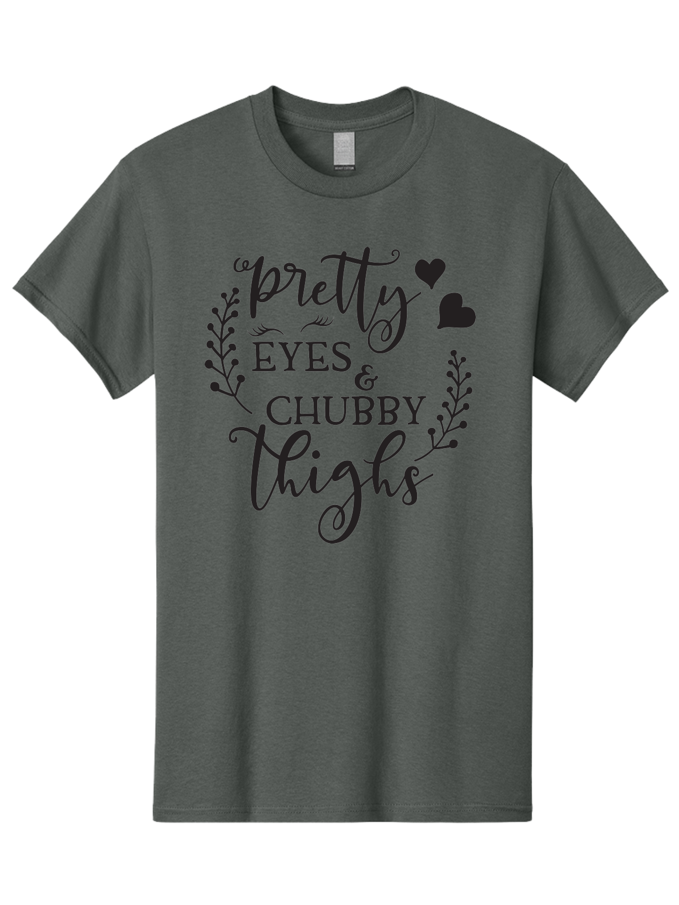 Pretty-Eyes-Chubby-Thighs Men'S Graphic Tee, 100% Cotton, Comfortable Casual Summer Wear, Machine Washable, Cute Typography, Body Positivity, Self Love, Confidence Boost, Empowerment, Lovely Quotes, Charming Phrases, Inspiration, Motivation Aad100