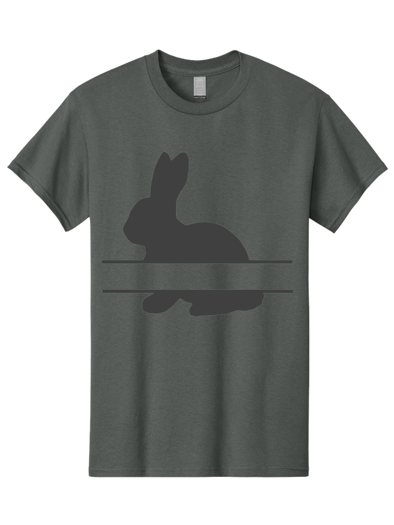 Rabbit-Silhouette Men'S Graphic Tee, 100% Cotton, Comfortable Casual Summer Wear, Machine Washable, Rabbit Silhouette, Minimalist Design, Simple Shape, Black Silhouette, Cute Rabbit, Modern Art, Creative Illustration, Simple Graphics Aad114