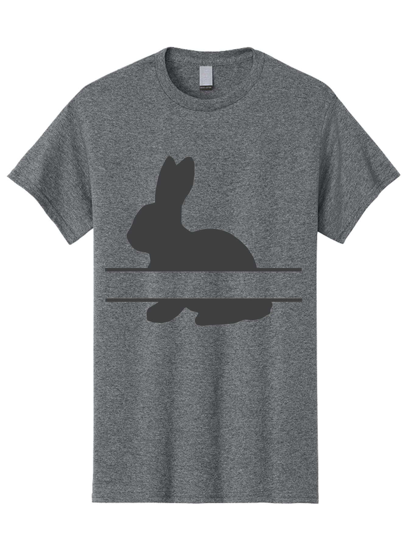 Rabbit-Silhouette Men'S Graphic Tee, 100% Cotton, Comfortable Casual Summer Wear, Machine Washable, Rabbit Silhouette, Minimalist Design, Simple Shape, Black Silhouette, Cute Rabbit, Modern Art, Creative Illustration, Simple Graphics Aad114