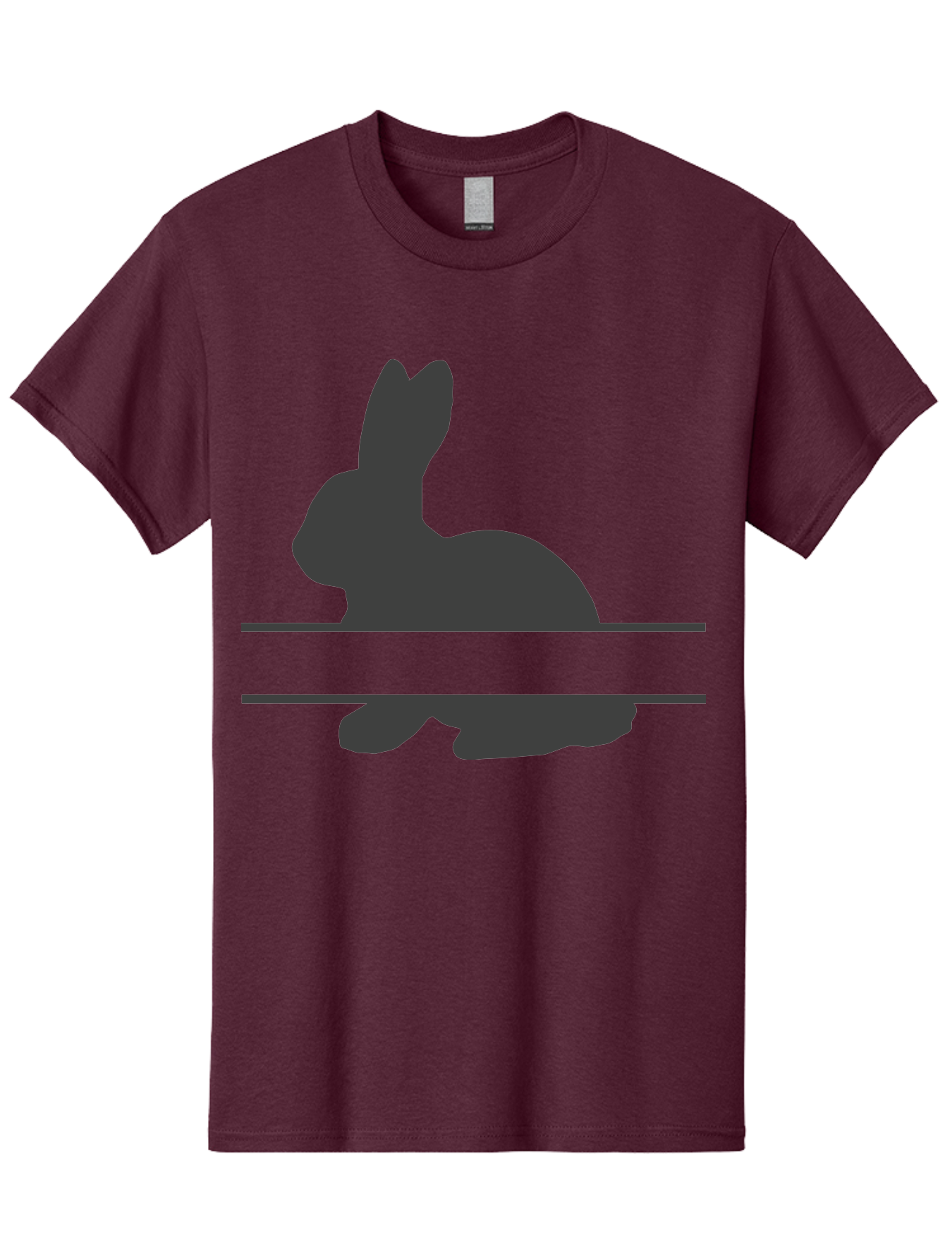Rabbit-Silhouette Men'S Graphic Tee, 100% Cotton, Comfortable Casual Summer Wear, Machine Washable, Rabbit Silhouette, Minimalist Design, Simple Shape, Black Silhouette, Cute Rabbit, Modern Art, Creative Illustration, Simple Graphics Aad114