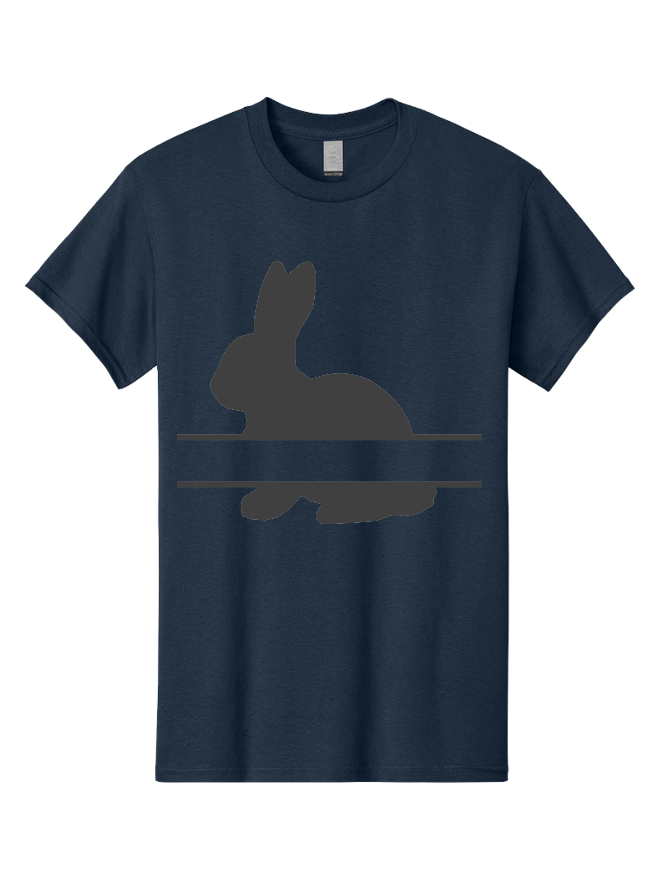 Rabbit-Silhouette Men'S Graphic Tee, 100% Cotton, Comfortable Casual Summer Wear, Machine Washable, Rabbit Silhouette, Minimalist Design, Simple Shape, Black Silhouette, Cute Rabbit, Modern Art, Creative Illustration, Simple Graphics Aad114