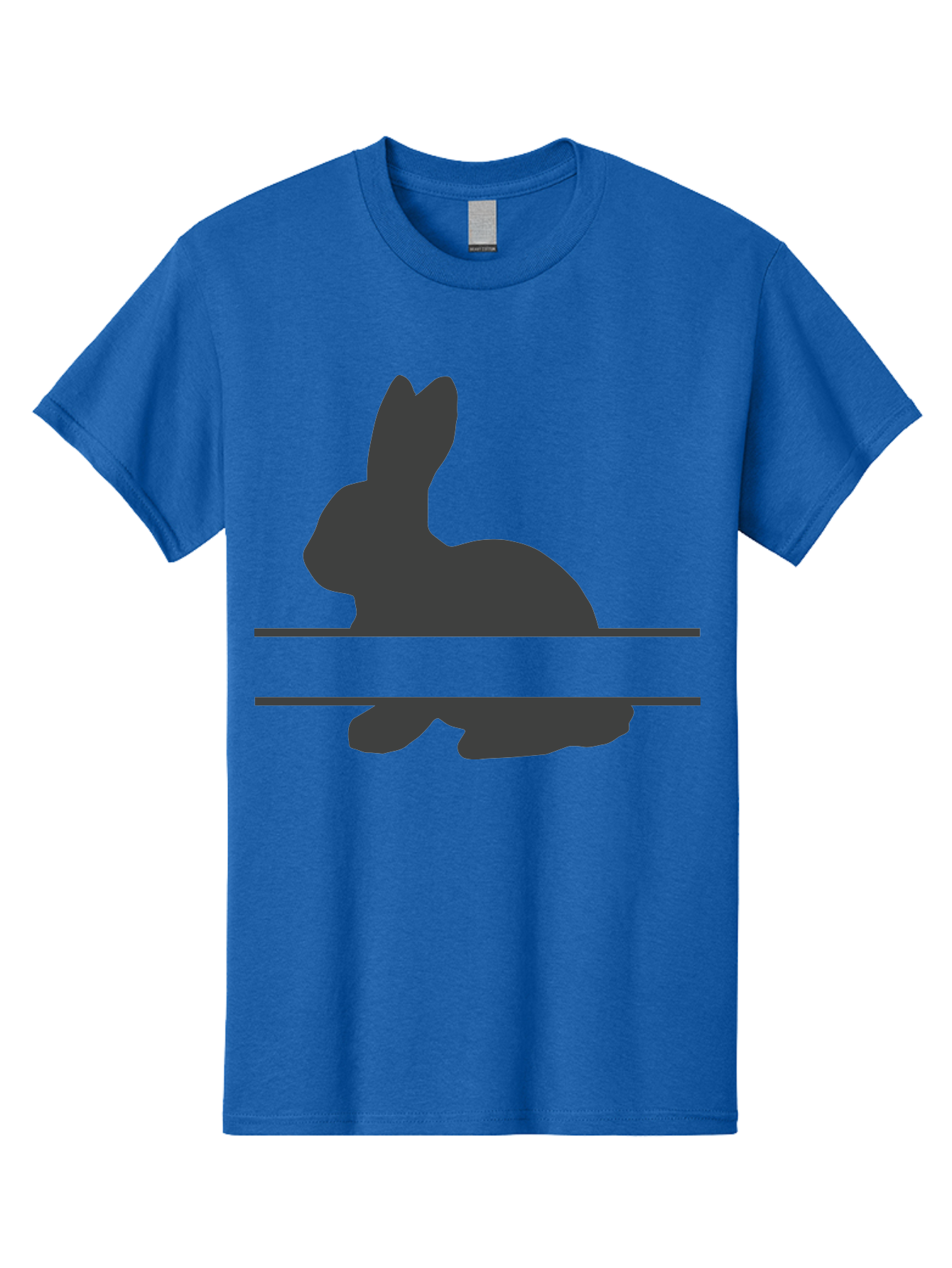 Rabbit-Silhouette Men'S Graphic Tee, 100% Cotton, Comfortable Casual Summer Wear, Machine Washable, Rabbit Silhouette, Minimalist Design, Simple Shape, Black Silhouette, Cute Rabbit, Modern Art, Creative Illustration, Simple Graphics Aad114