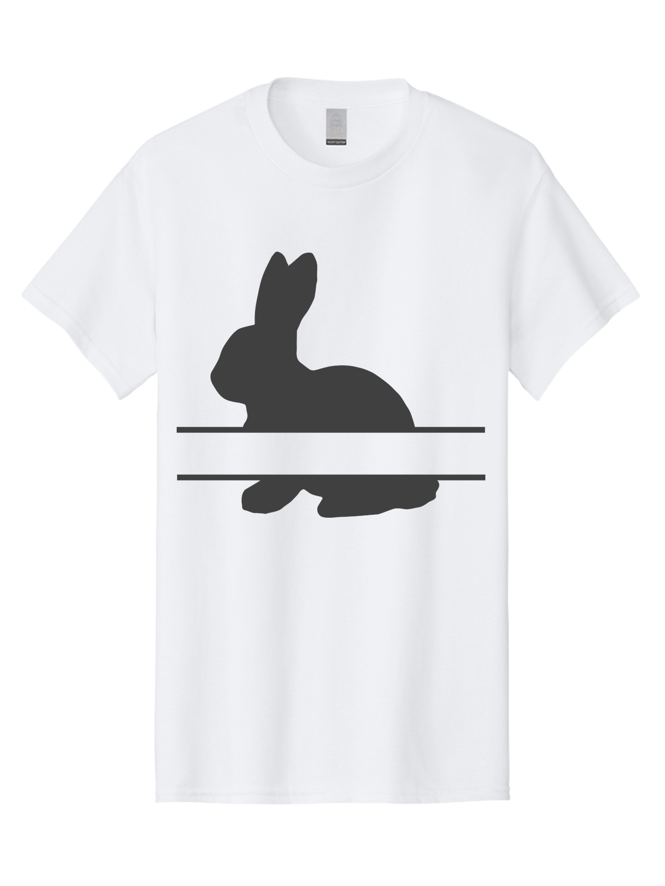 Rabbit-Silhouette Men'S Graphic Tee, 100% Cotton, Comfortable Casual Summer Wear, Machine Washable, Rabbit Silhouette, Minimalist Design, Simple Shape, Black Silhouette, Cute Rabbit, Modern Art, Creative Illustration, Simple Graphics Aad114