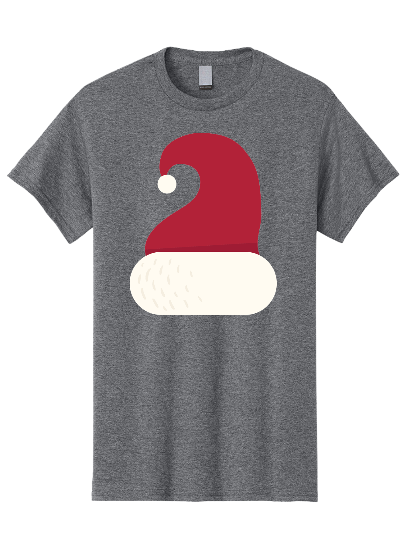 Santa-Hat Men'S Graphic Tee, 100% Cotton, Comfortable Casual Summer Wear, Machine Washable, Santa Hat, Christmas Hat, Red And White Hat, Winter Clothing, Festive Accessory, Holiday Fashion, Cartoon Style, Digital Illustration Aad135